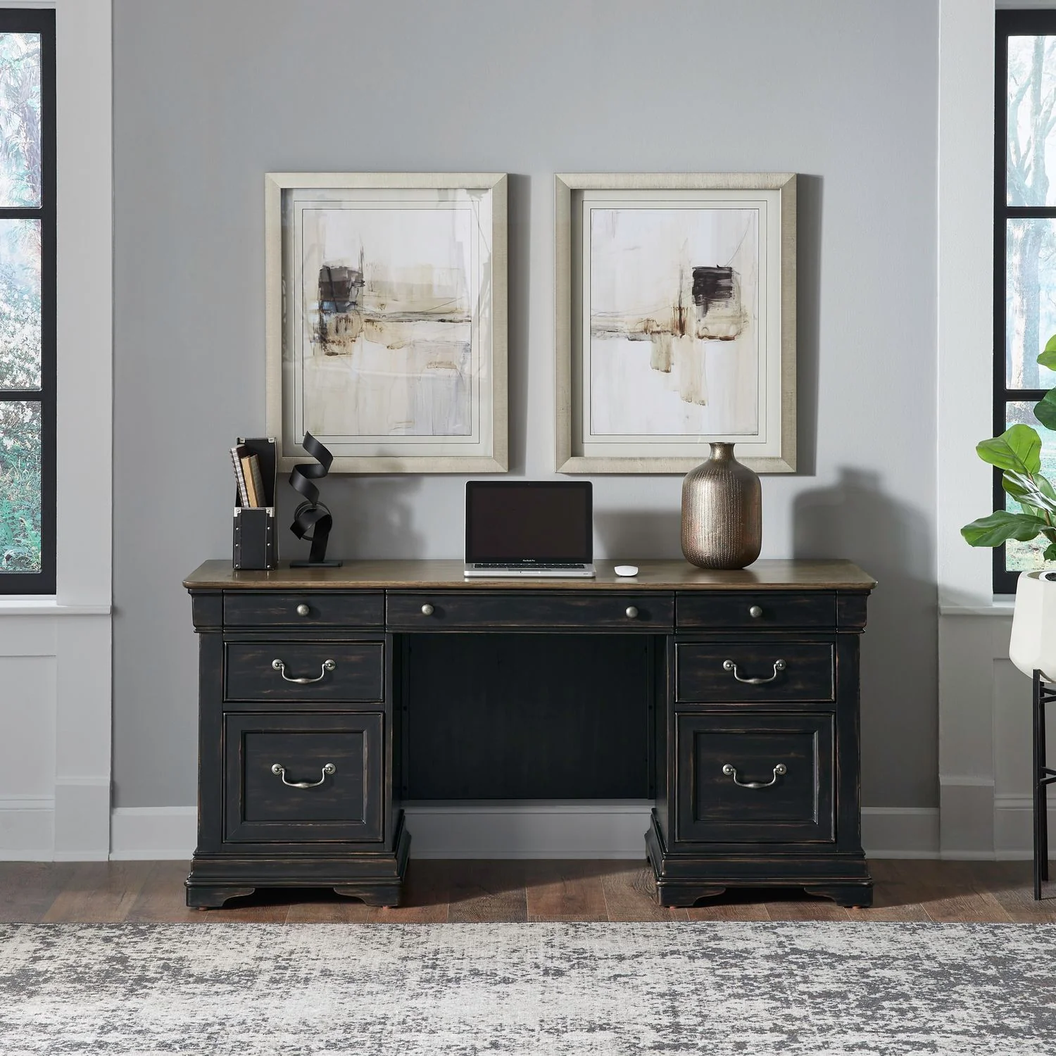 Meritage – Jr Executive Credenza – Aged Charcoal