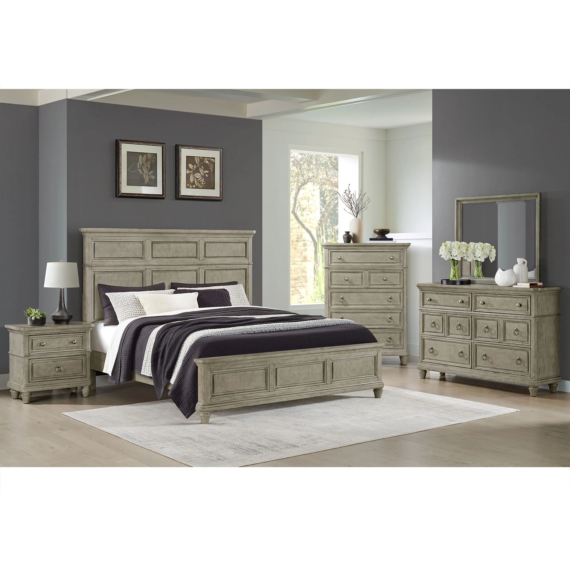 Whit-Ash - 5-Drawer Chest - Light Gray - Image 2