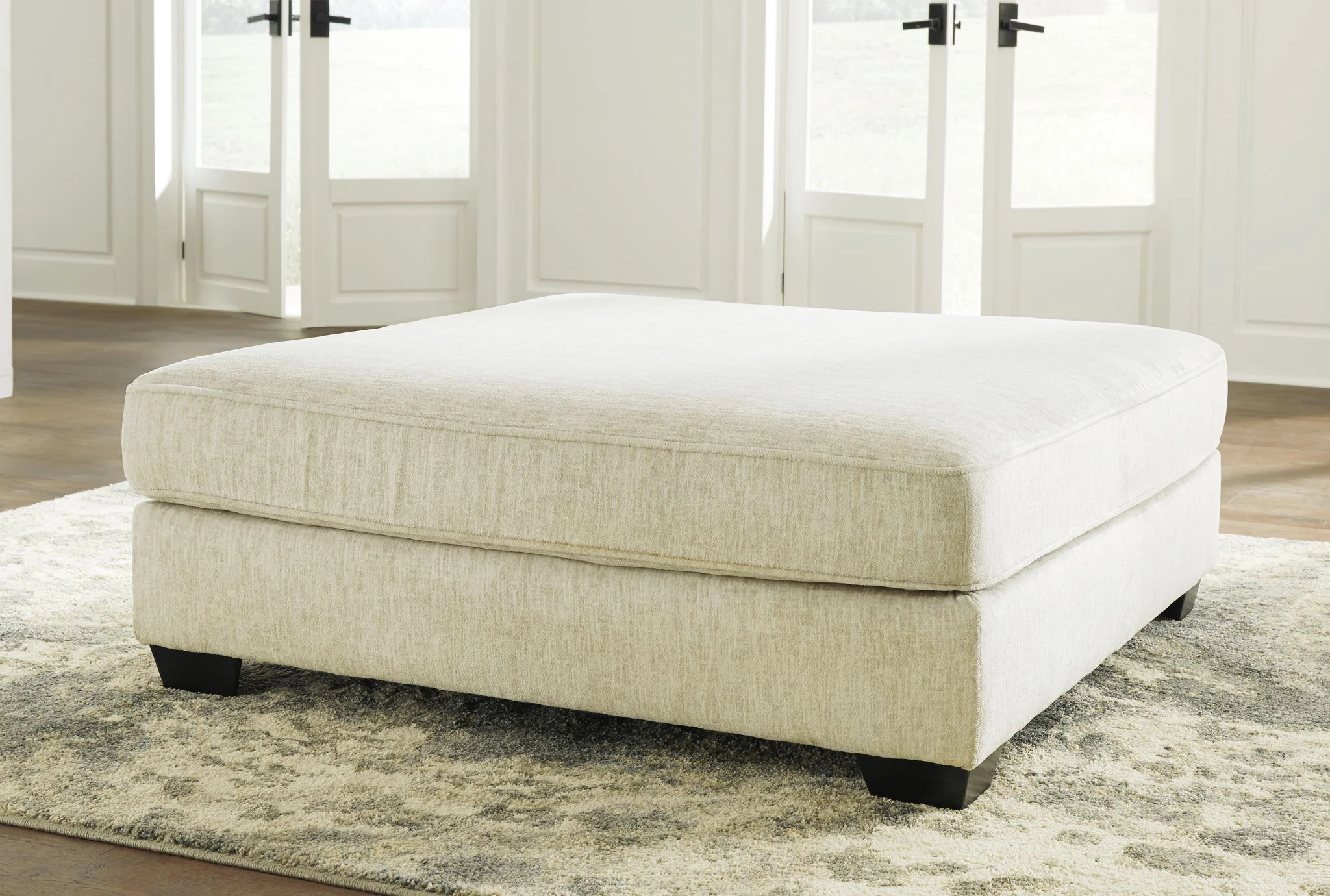 Rawcliffe - Oversized Accent Ottoman - Parchment - Image 2