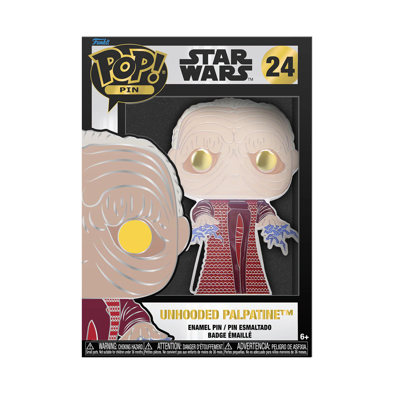 Funko Pop! Pins: Star Wars - Unhooded Palpatine Glow-In-The-Dark Pin - Image 2