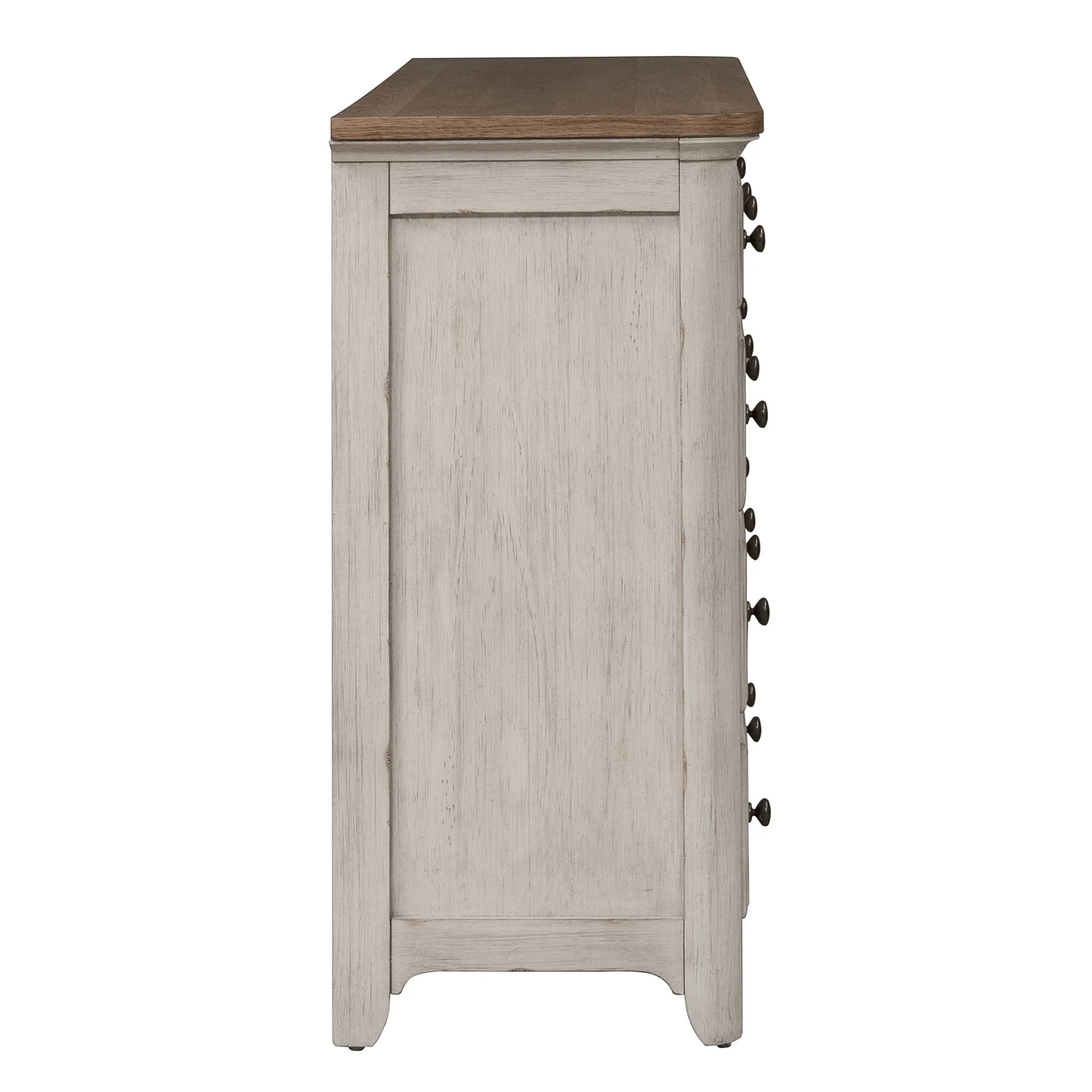 Farmhouse Reimagined - 8 Drawer Dresser - Antique White / Chestnut Tops - Image 2