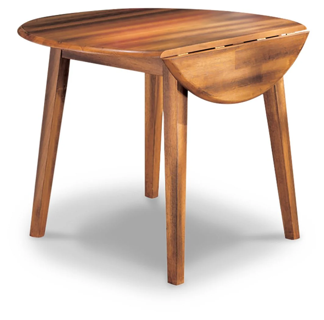 Berringer - Round DRM Drop Leaf Table - Rustic Brown - Image 1
