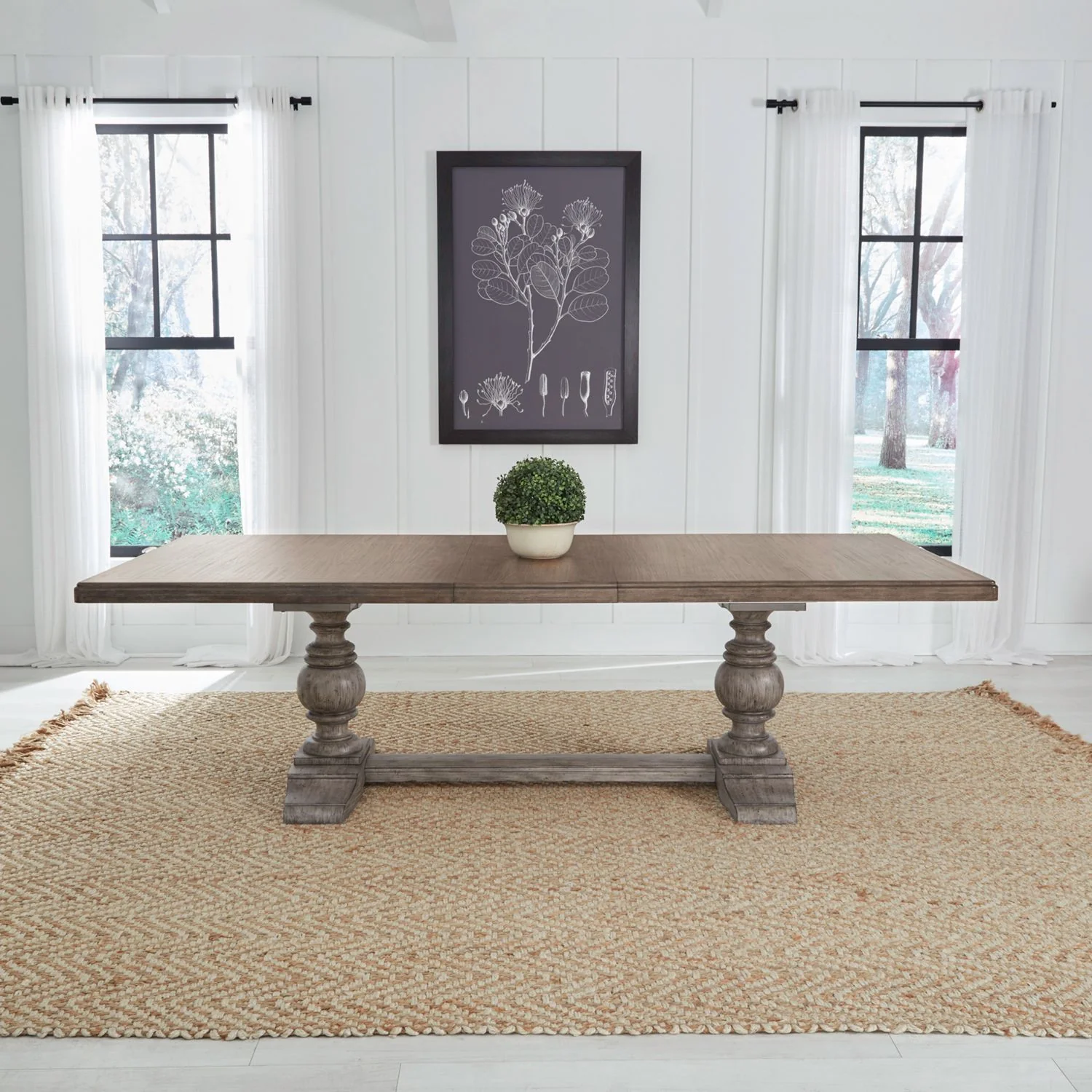 River Place - Trestle Table - Riverstone Gray & Tobacco - Image 1