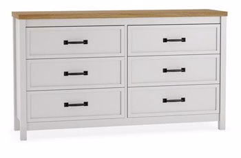 Kerisden – Six Drawer Dresser – White / Brown