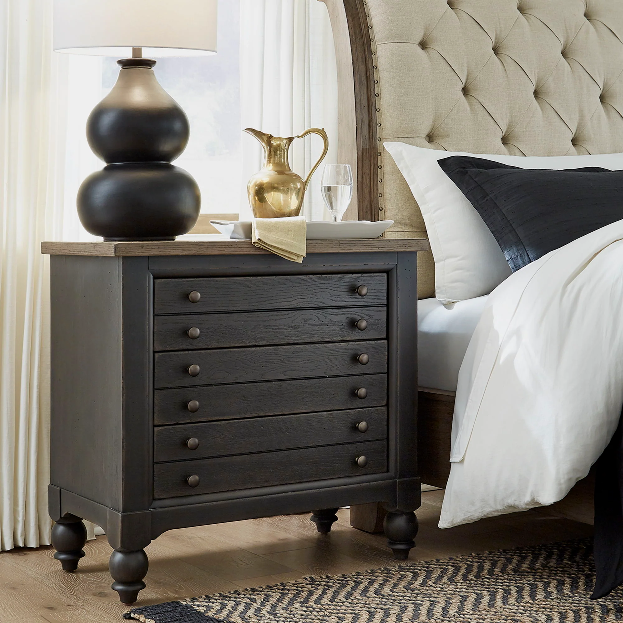 Americana Farmhouse - Bedside Chest With Charging Station - Image 2