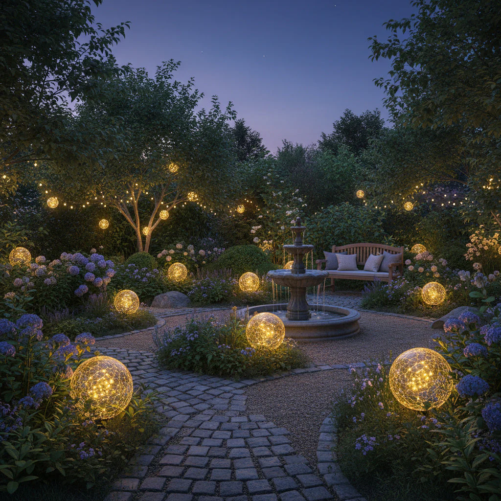 Solar-Powered Glass Ball Magical Garden Light - Image 2