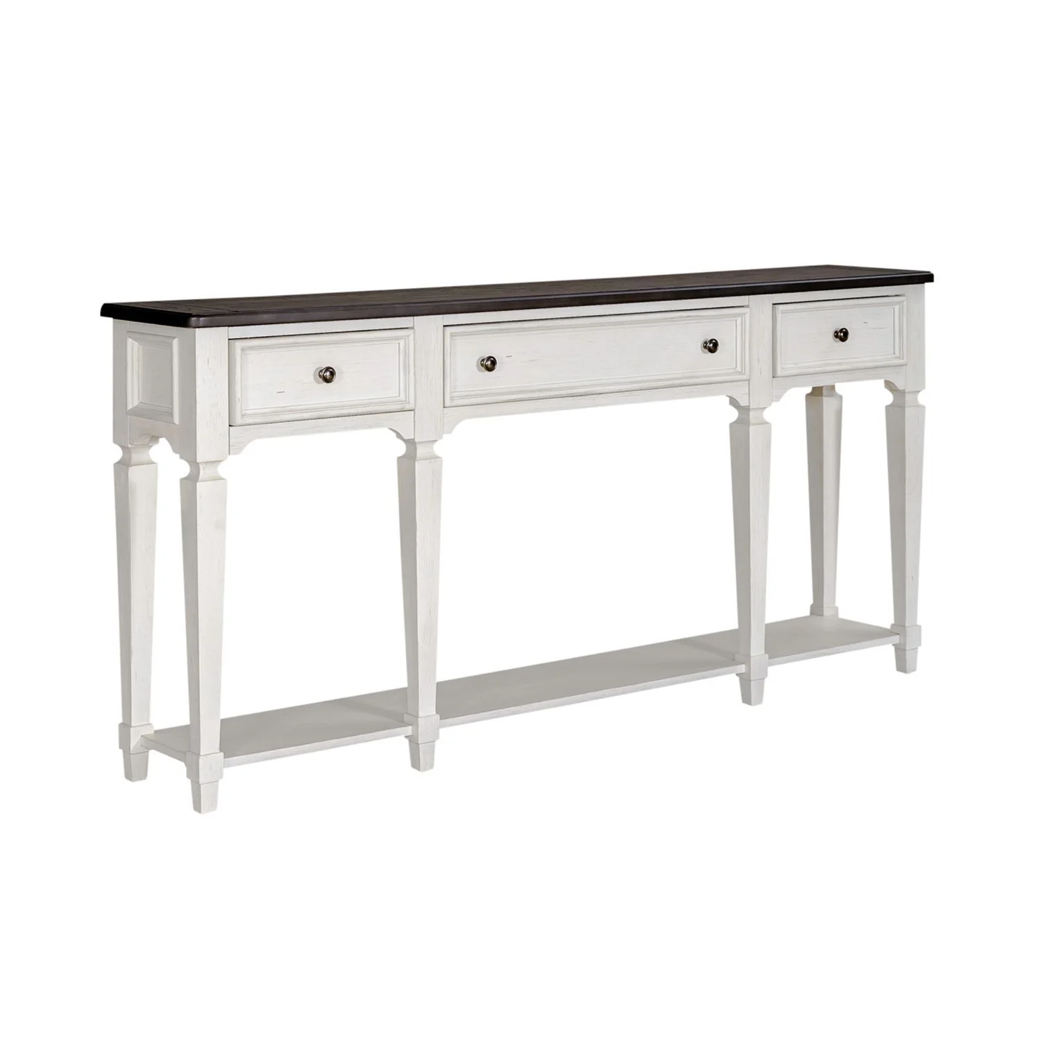 Allyson Park - Hall Table - Wirebrushed White / Charcoal - Image 2