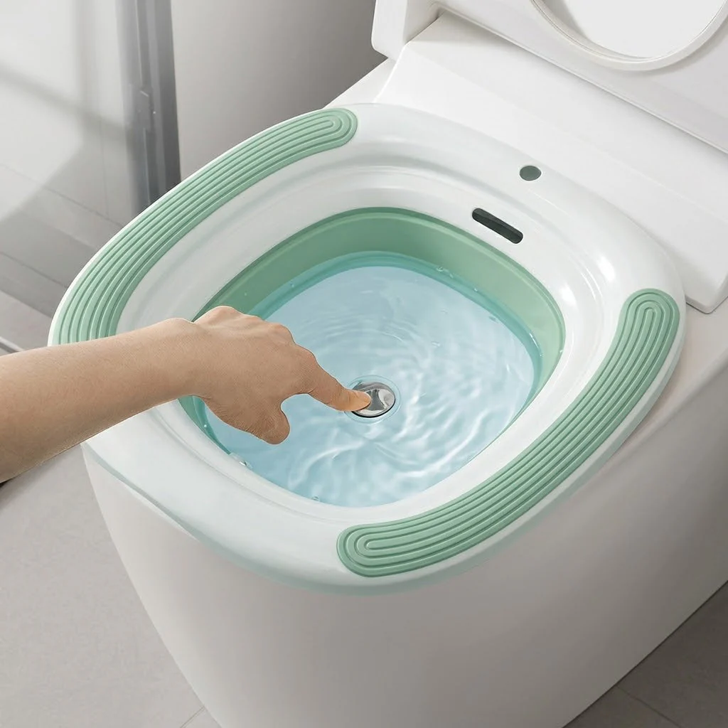 Personal Hygiene Foldable Sitz Bath Soak Care Basin - Image 1