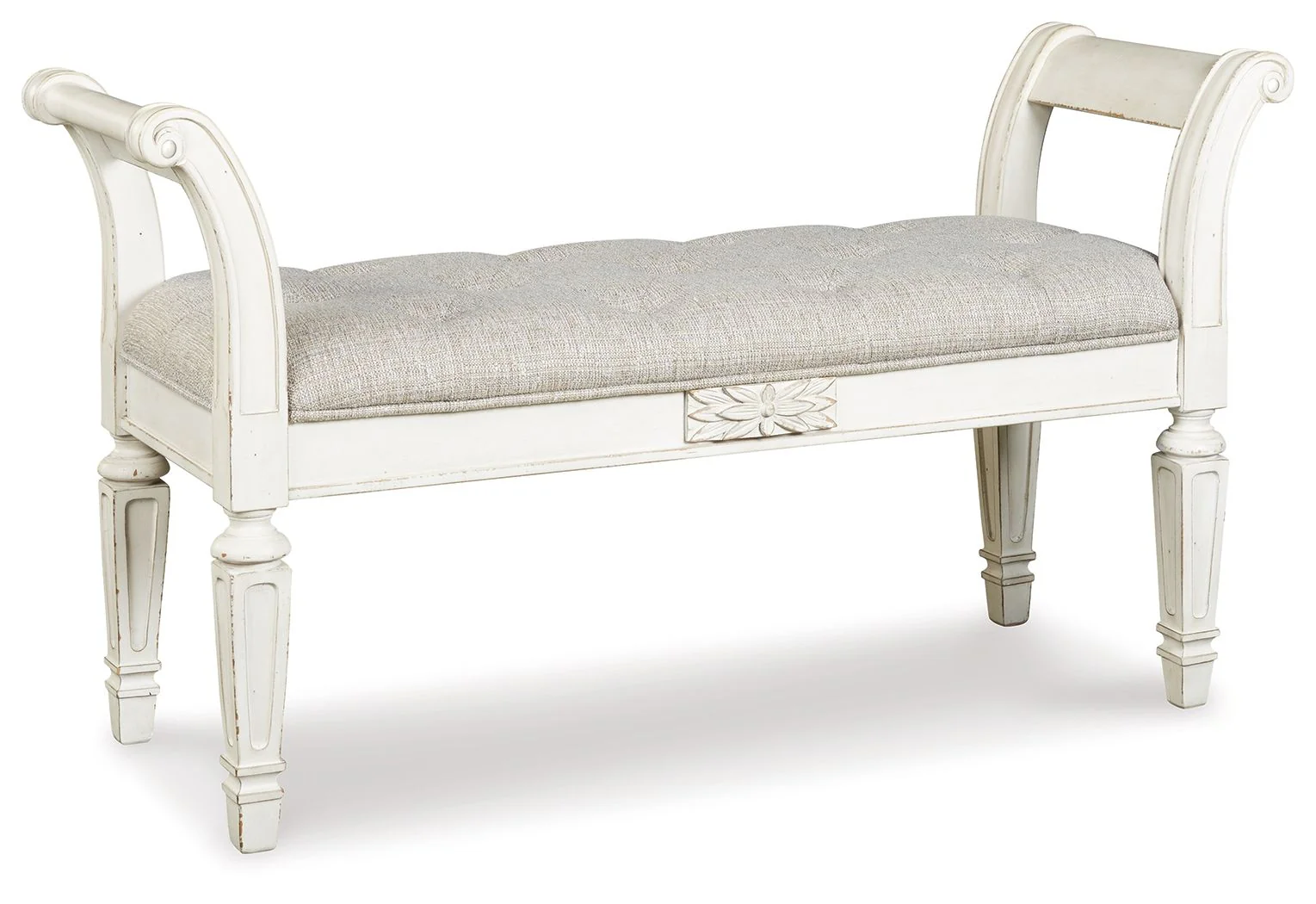 Realyn – Accent Bench – Antique White
