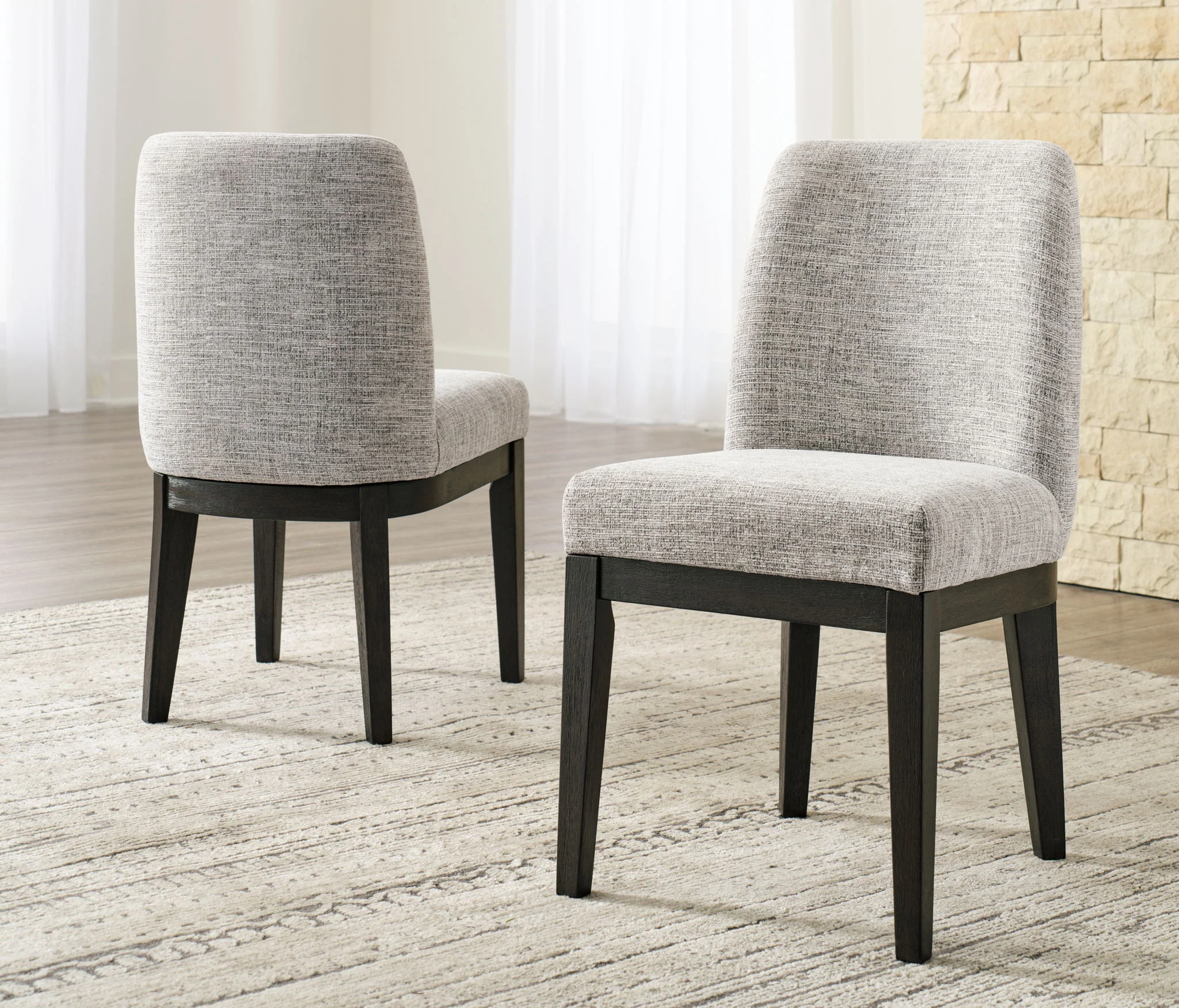 Burkhaus - Dining UPH Side Chair (Set of 2) - Beige / Dark Brown - Image 1
