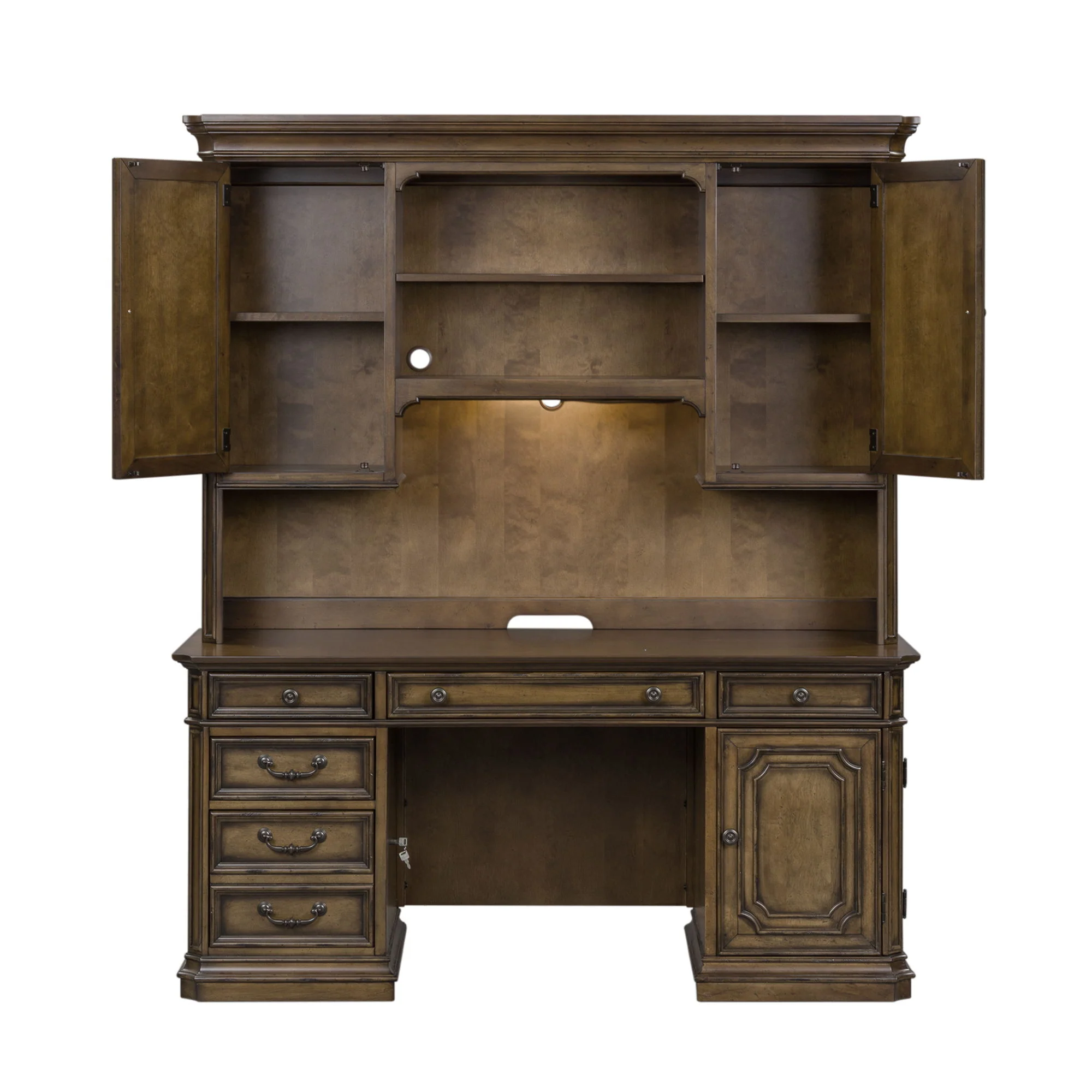 Amelia - Jr Executive Credenza Set - Antique Toffee - Image 2