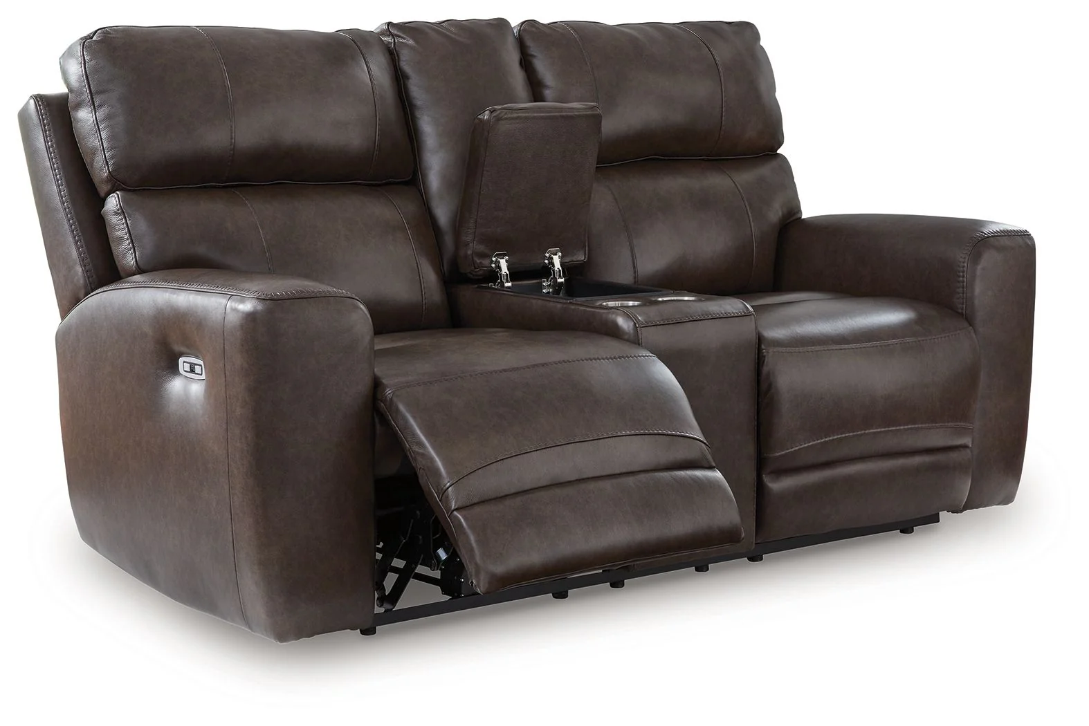 Crossplex - Power Reclining Loveseat / Console / Adjustable Headrest - Smoke - Image 2
