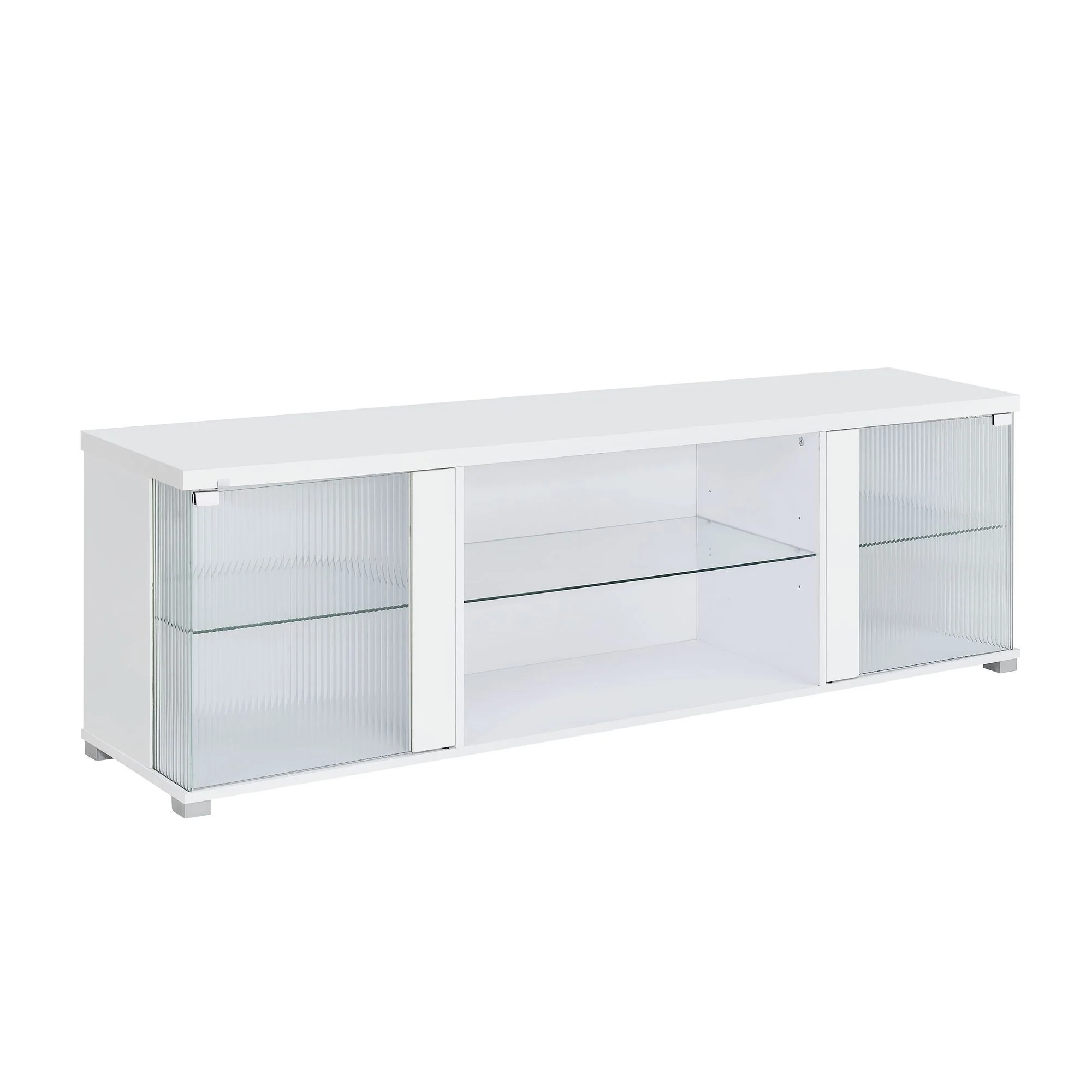 Chandra – 70″ TV Stand With LED – Glossy White