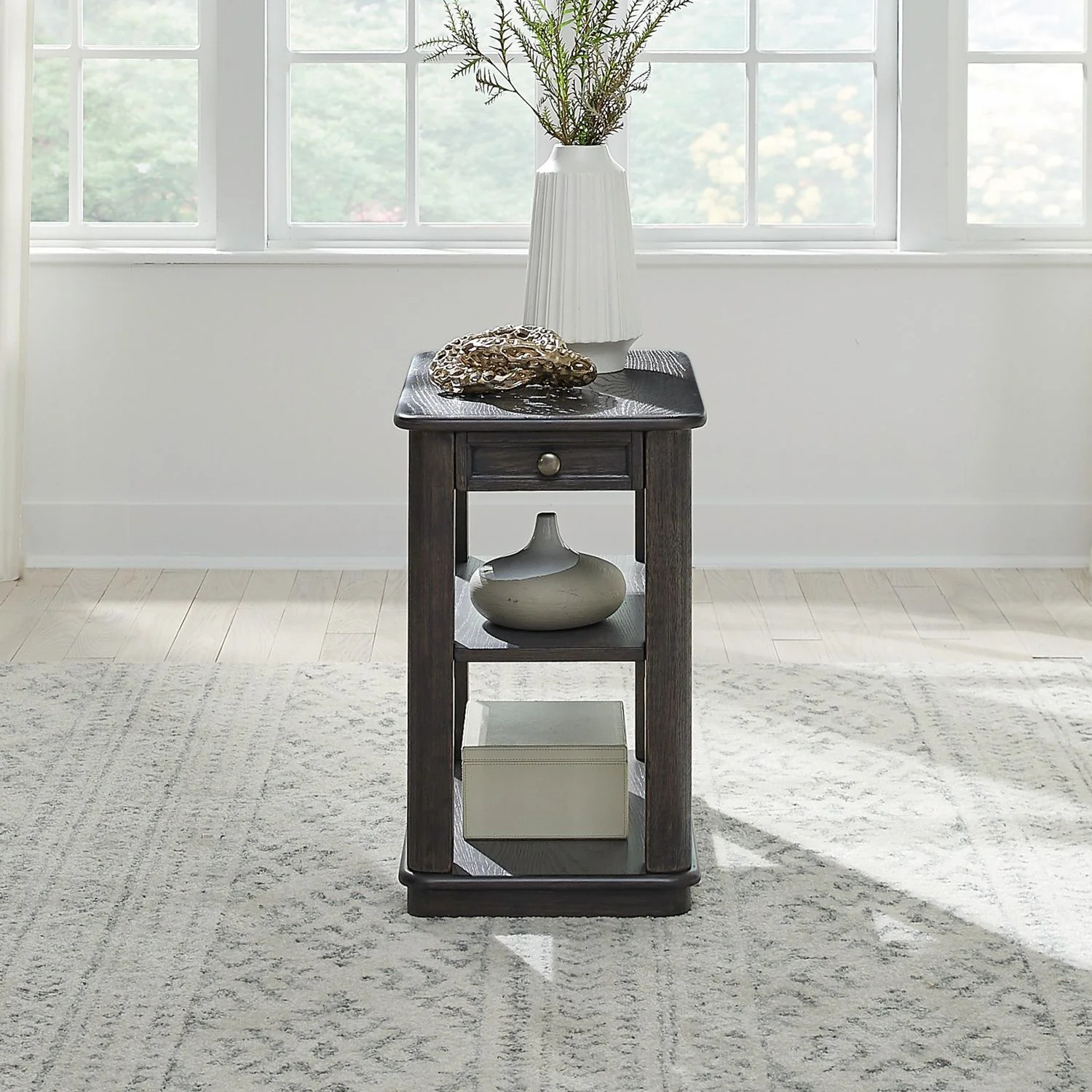 Wallace - Chair Side Table - Aged Oak - Image 1
