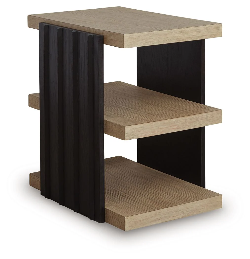 Rylandyn - Rectangular End Table - Black / Light Brown - Image 1