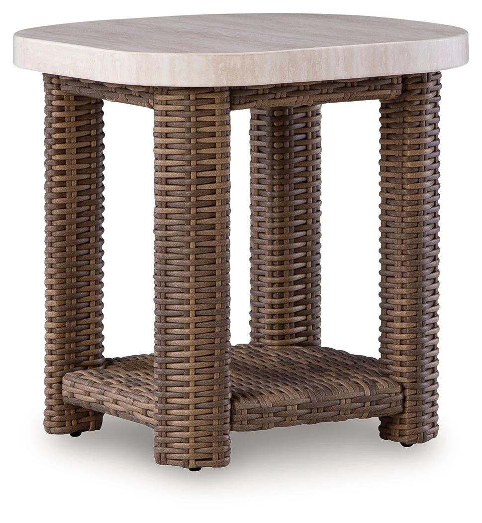 Dolan Creek - Square End Table - Beige / Brown - Image 1