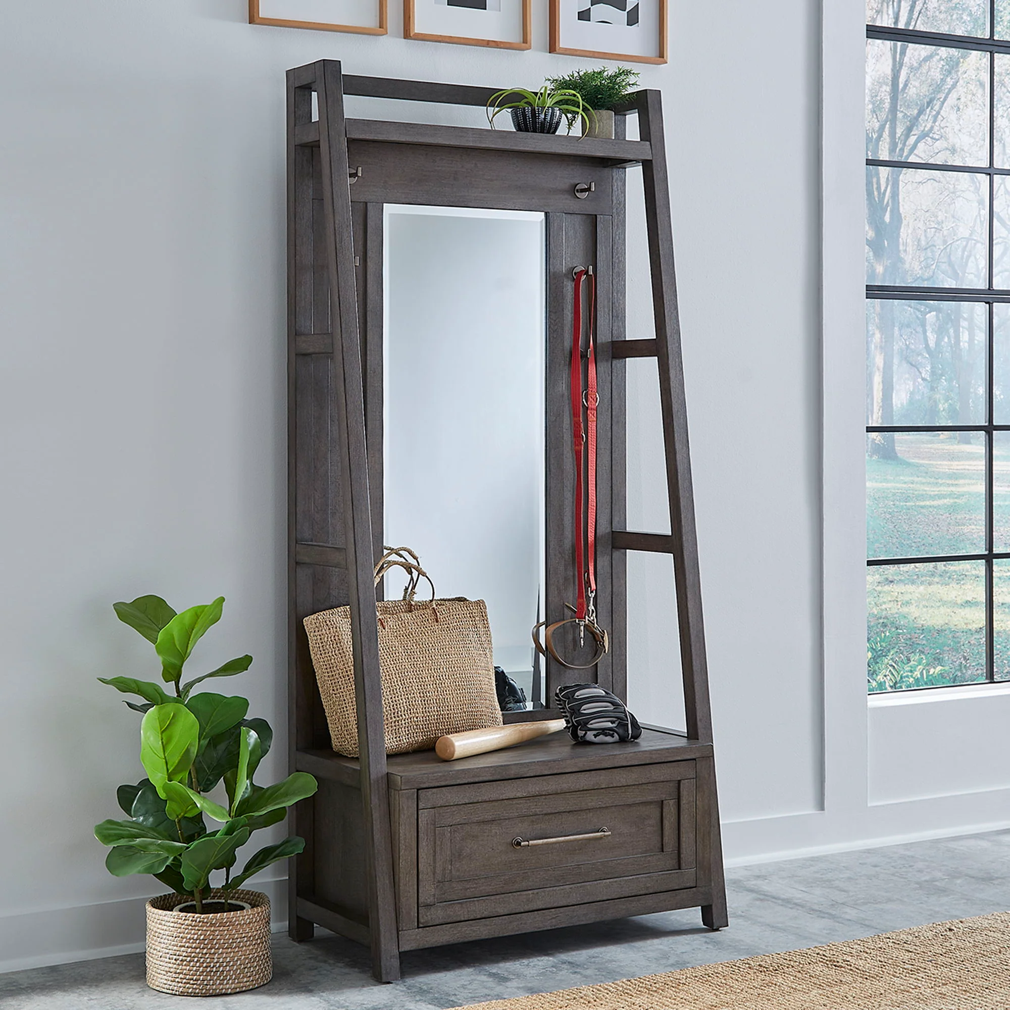 Modern Farmhouse - 2 Piece Hall Tree Set - Image 1