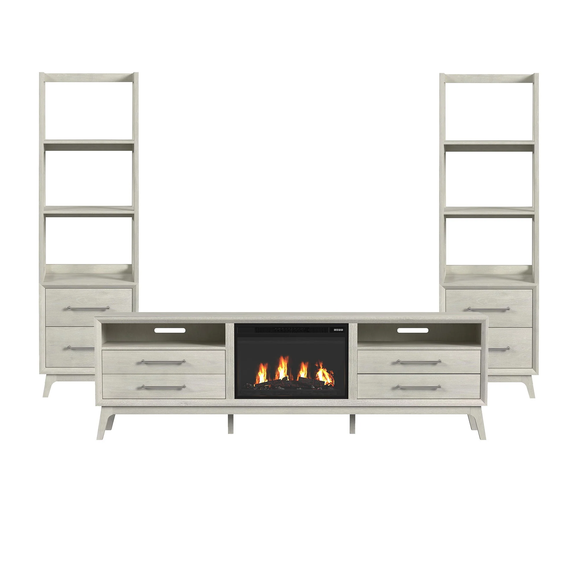 Westland – 4 Piece Entertainment Unit With 82″ TV Console – Almond
