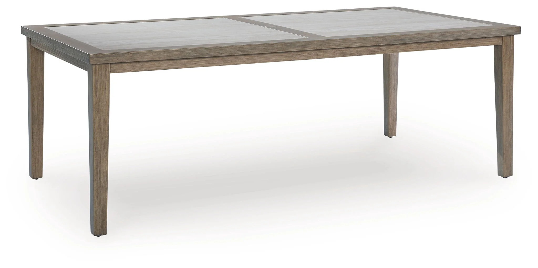 Rainier Ranch - Rectangle Dining Table With Umbrella Option - Brown / Beige - Image 1