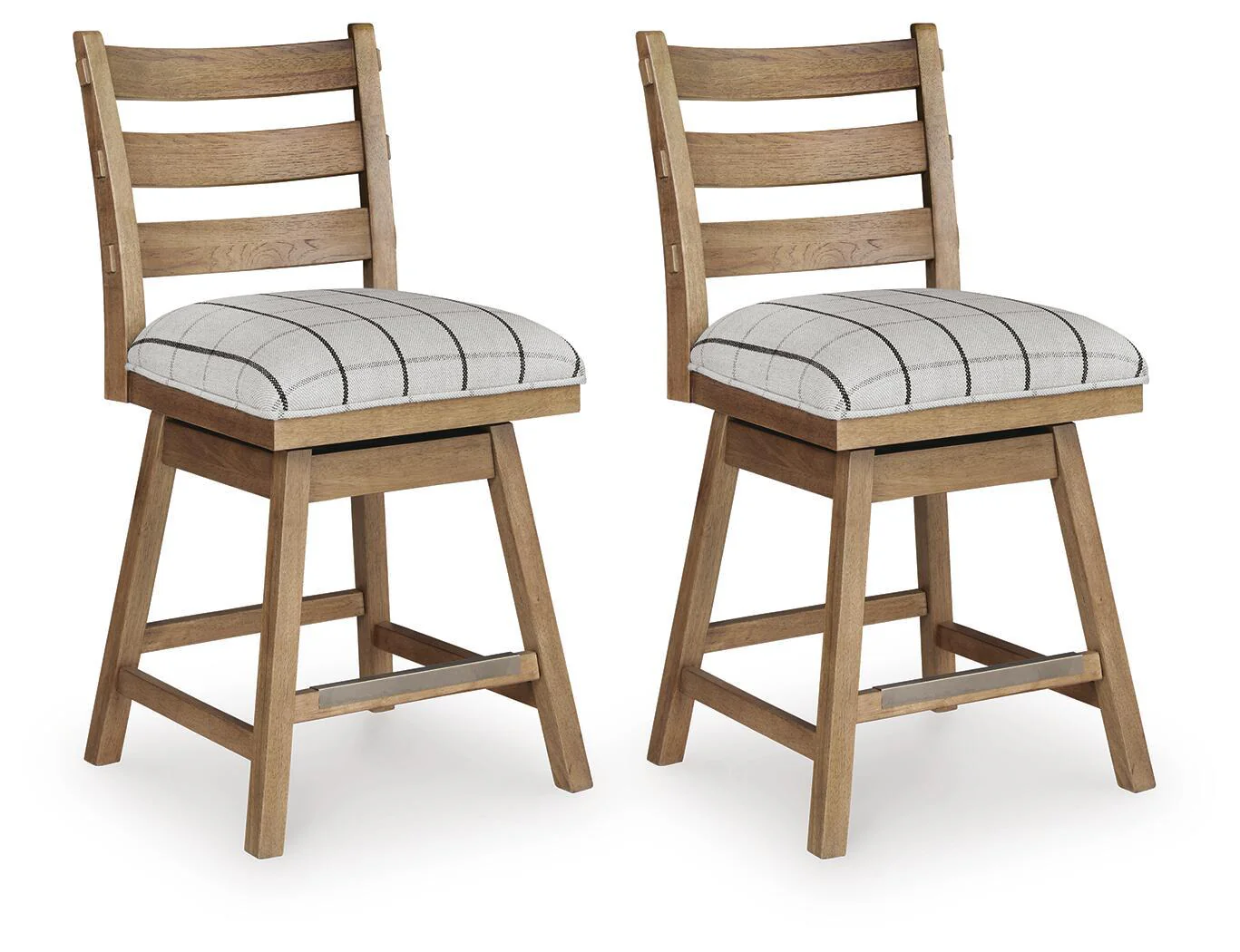 Ridgester - Upholstered Swivel Barstool (Set of 2) - Light Brown - Image 1
