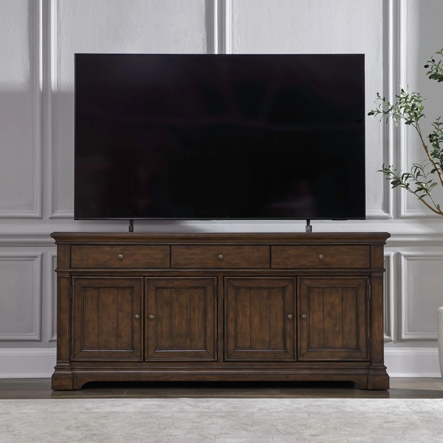 Arden Road – 74″ TV Console – Cherry