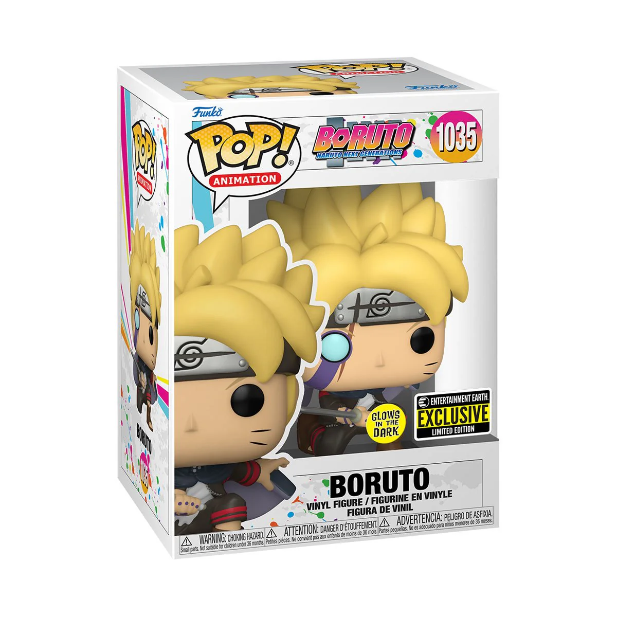 Funko Pop! Animation: Boruto: Naruto Next Generations - Boruto with Marks #1035 Glow-in-the-Dark Entertainment Earth Exclusive - Image 2