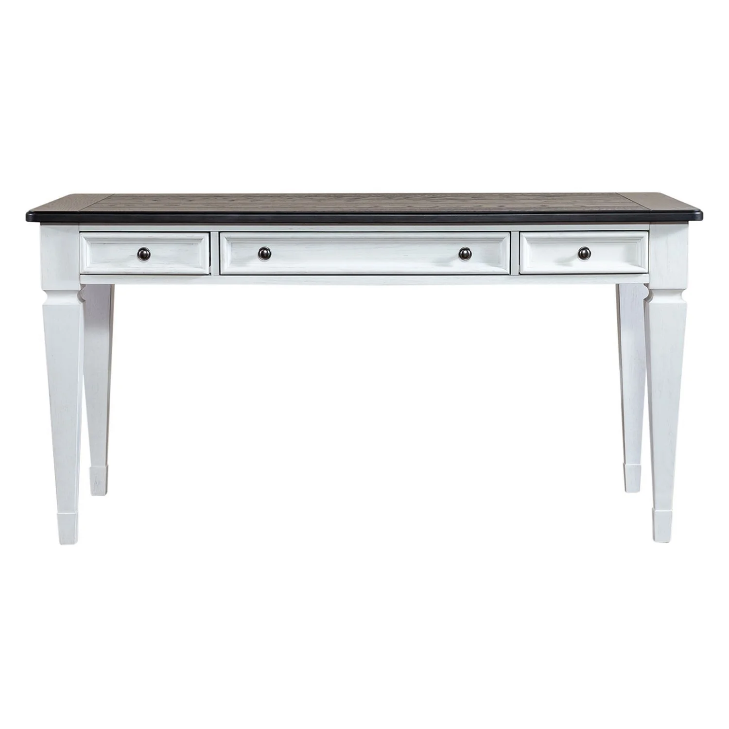 Allyson Park - Writing Desk - Wirebrushed White / Charcoal - Image 2