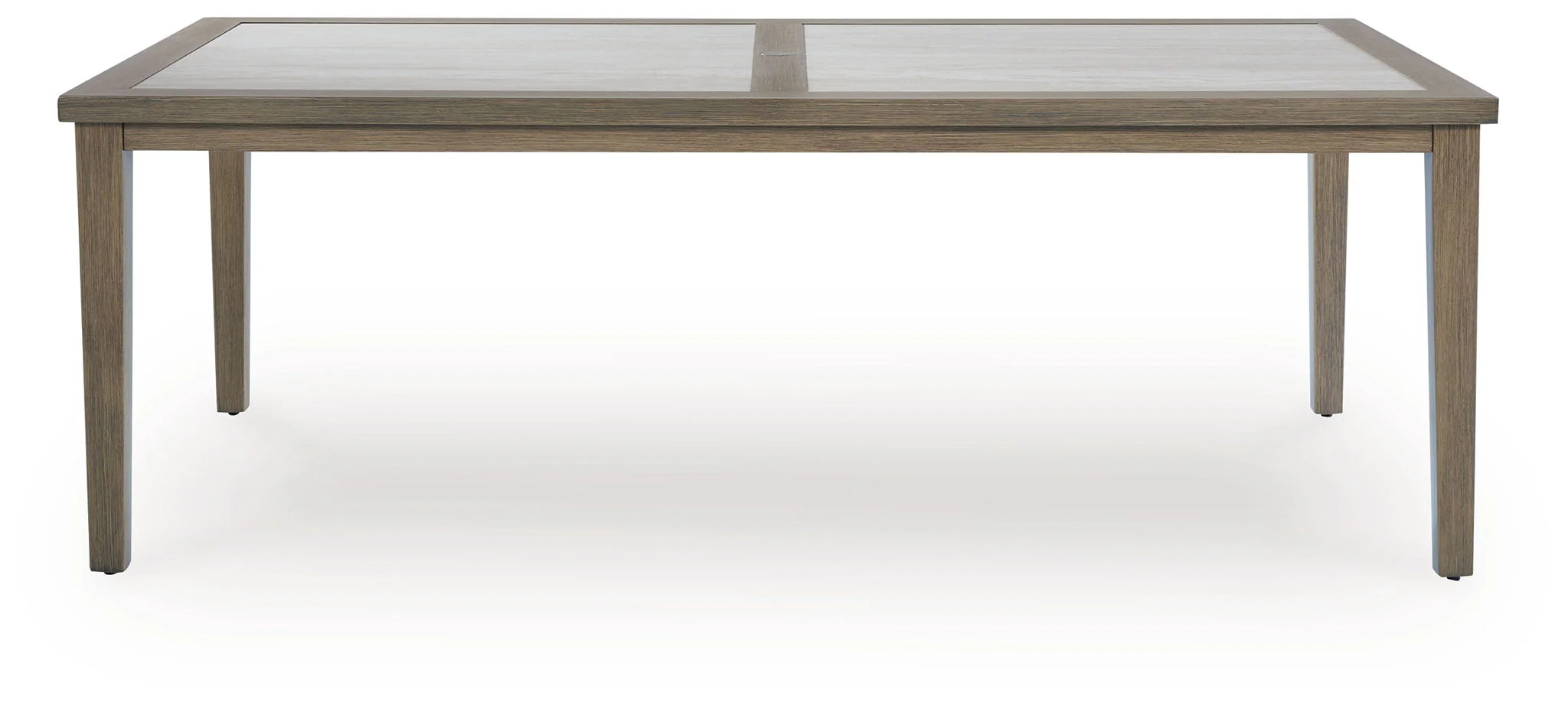 Rainier Ranch - Rectangle Dining Table With Umbrella Option - Brown / Beige - Image 2