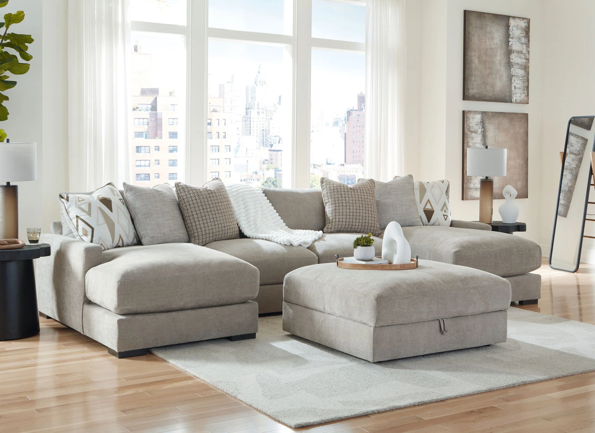 Aslan Court - Sectional With Ottoman Set - Image 1