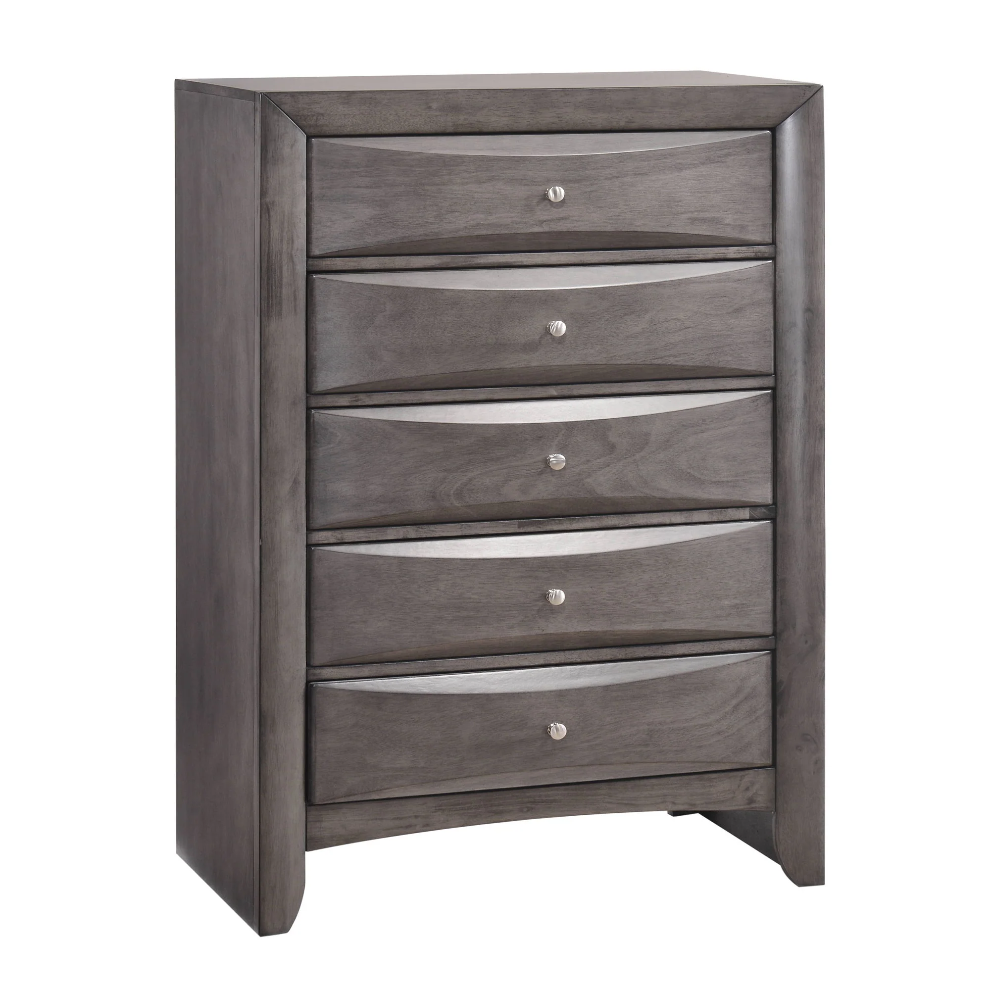 Emily - 5-Drawer Chest (Sturdy) - Gray - Image 1