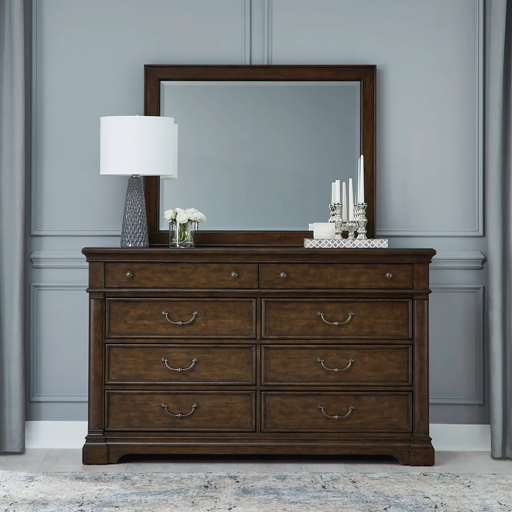 Arden Road - Dresser & Mirror - Satin Cherry - Image 1