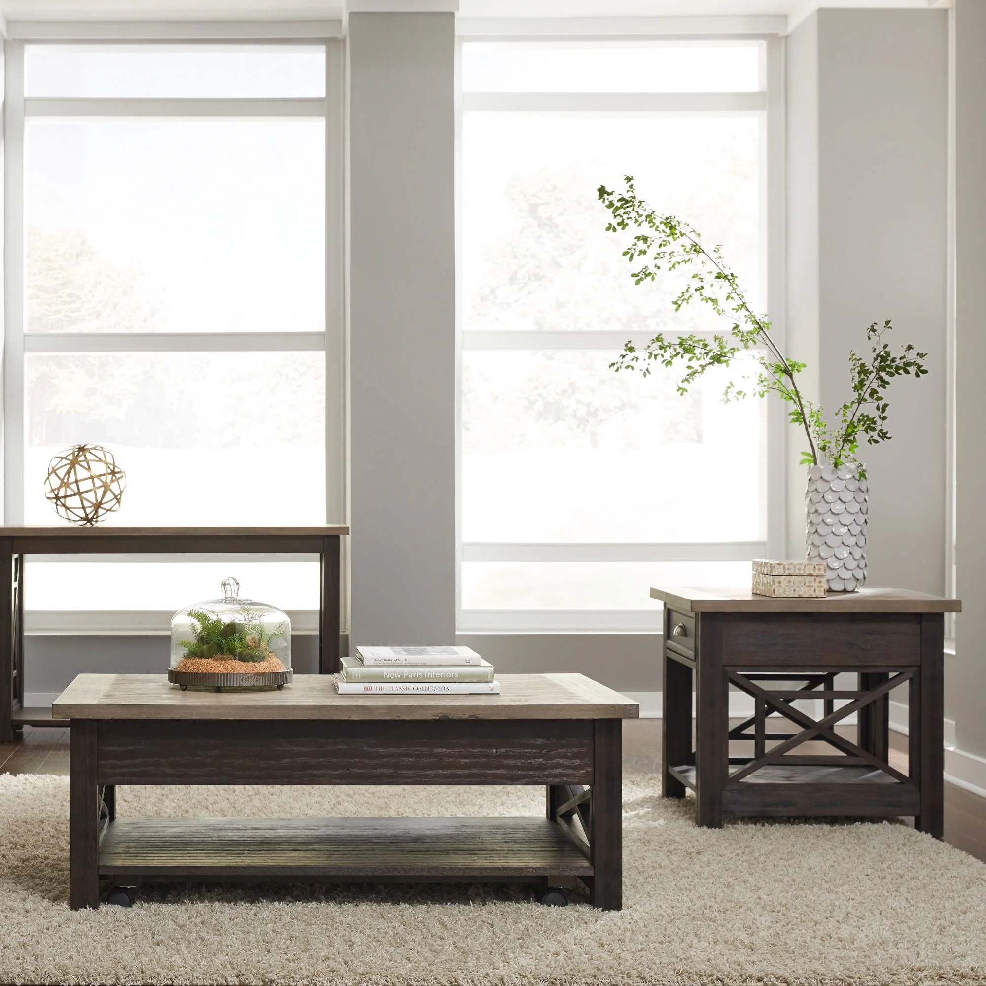 Heatherbrook - 3 Piece Table Set (1 Lift Top Cocktail 2 End Tables) - Charcoal & Ash - Image 1