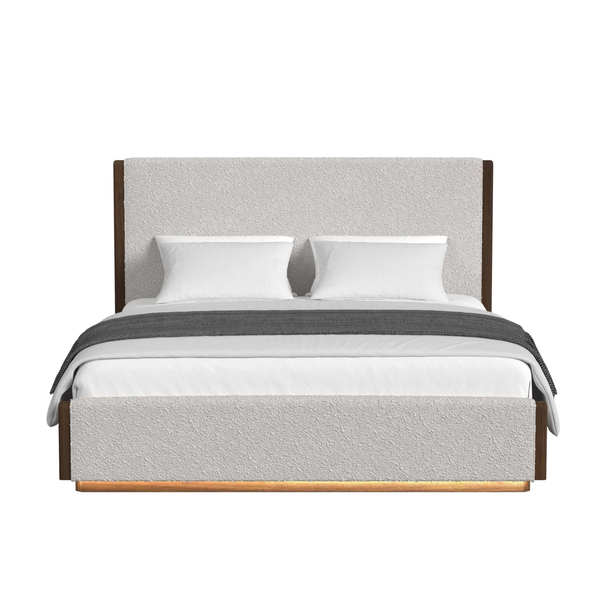 Brisbane - Upholstered Bed With Boucle And LED - Image 2