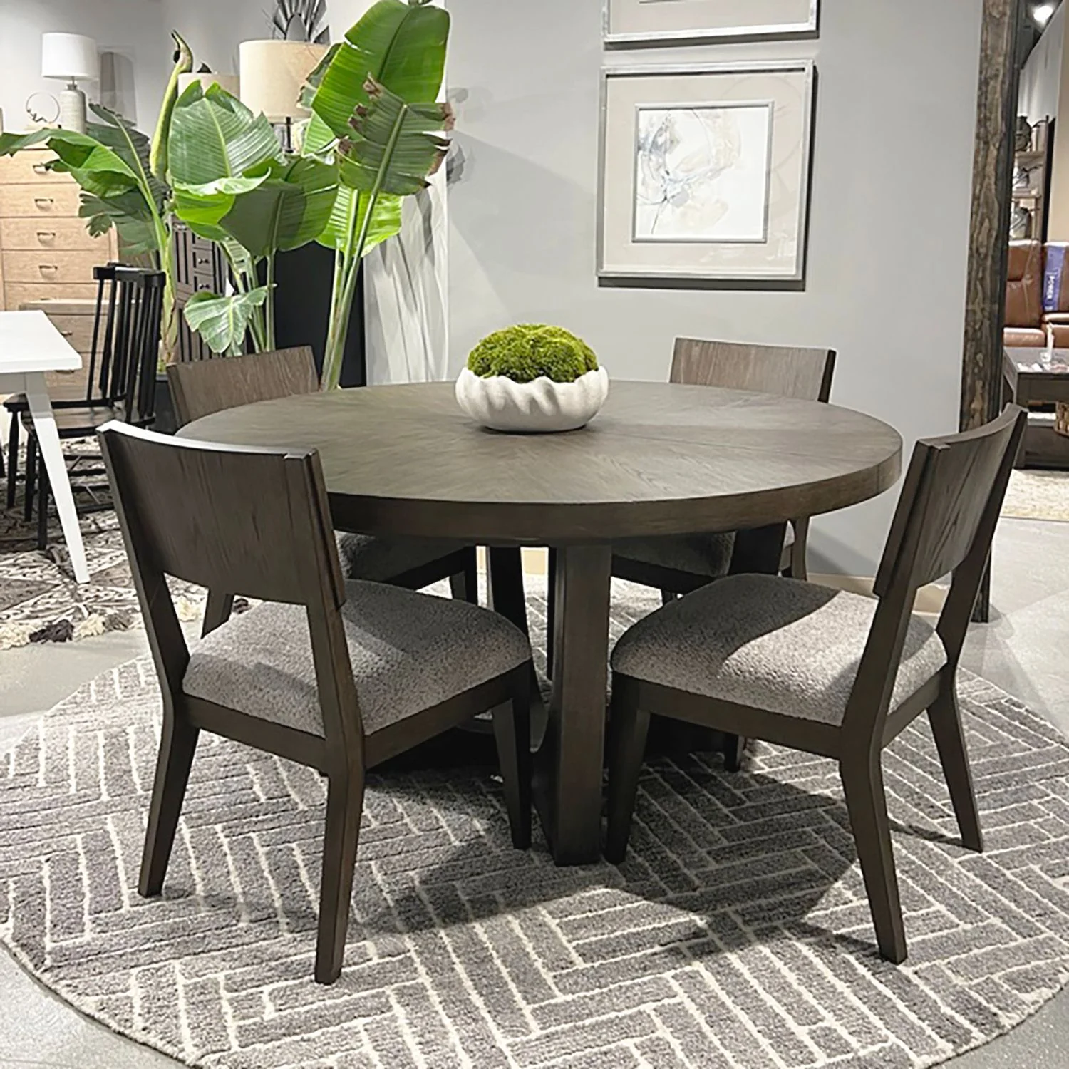 Cascade Falls - 5 Piece Pedestal Table Set - Satin Espresso / Brown - Image 1