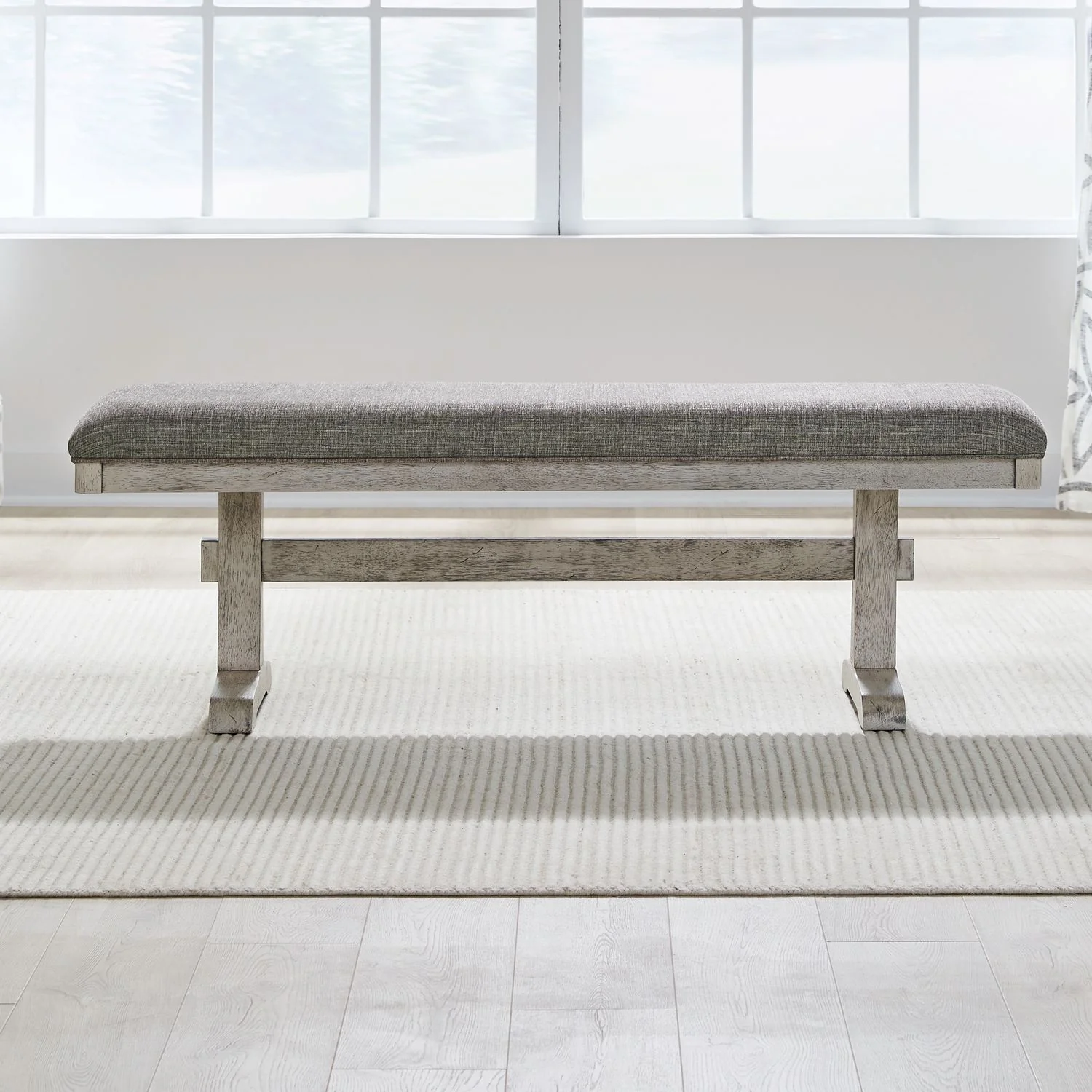 Hallendale – Upholstered Dining Bench – Gravel Wash