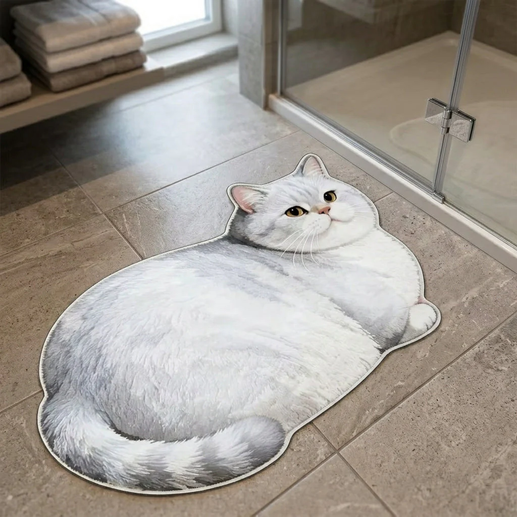 Chubby Cat Quick Dry Bath Mat - Image 2