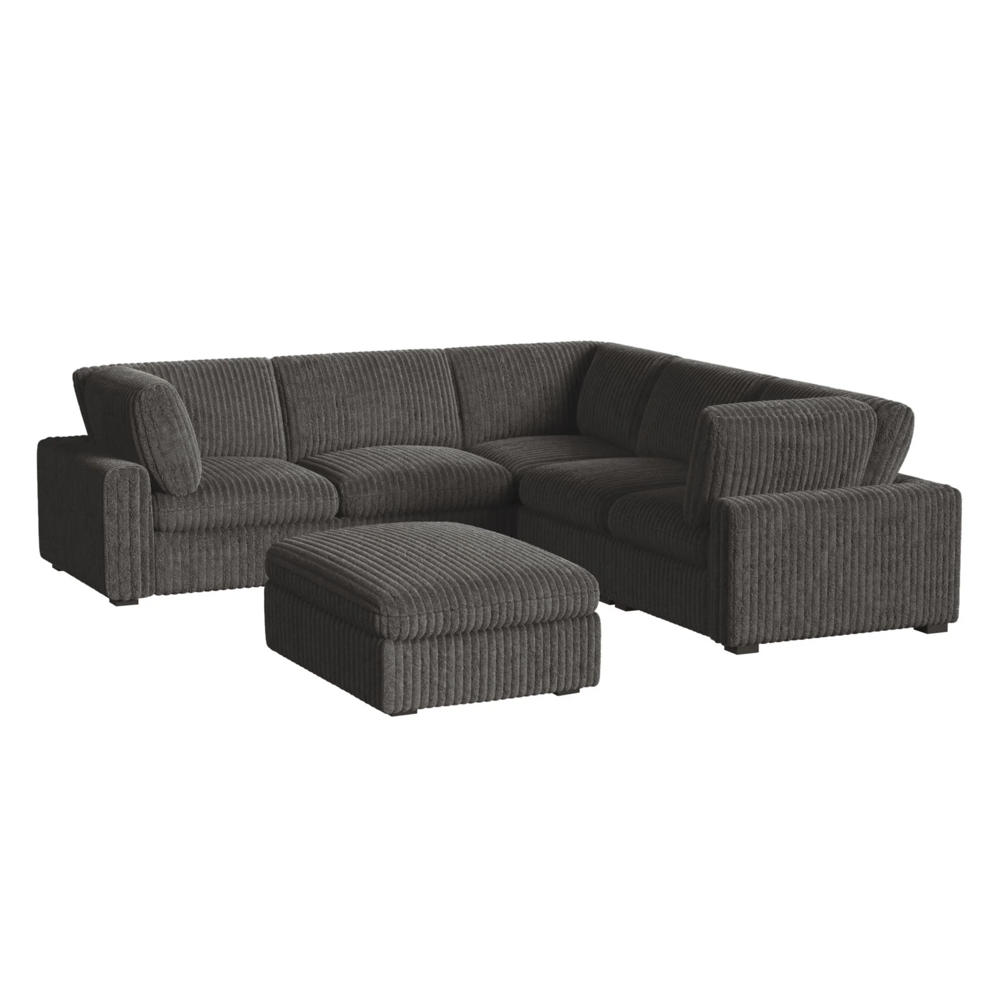 Esprit - Modular Armless Chair - Grand Cord Charcoal - Image 2