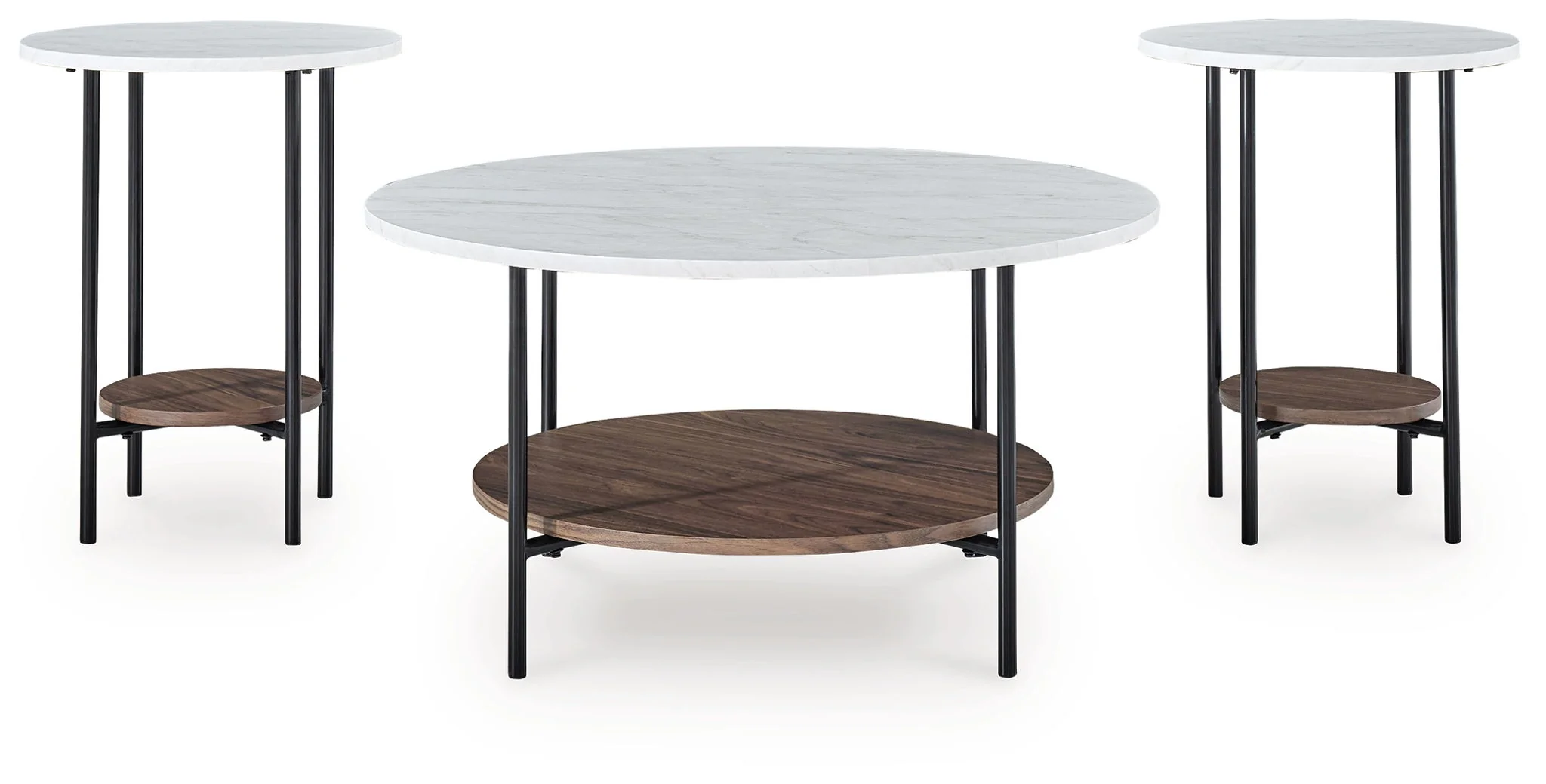 Wrenwich - Occasional Table Set (Set of 3) - Brown / Black / White - Image 2