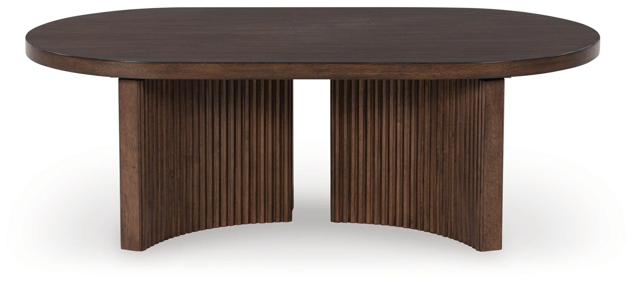 Korestone - Oval Cocktail Table - Dark Brown - Image 2