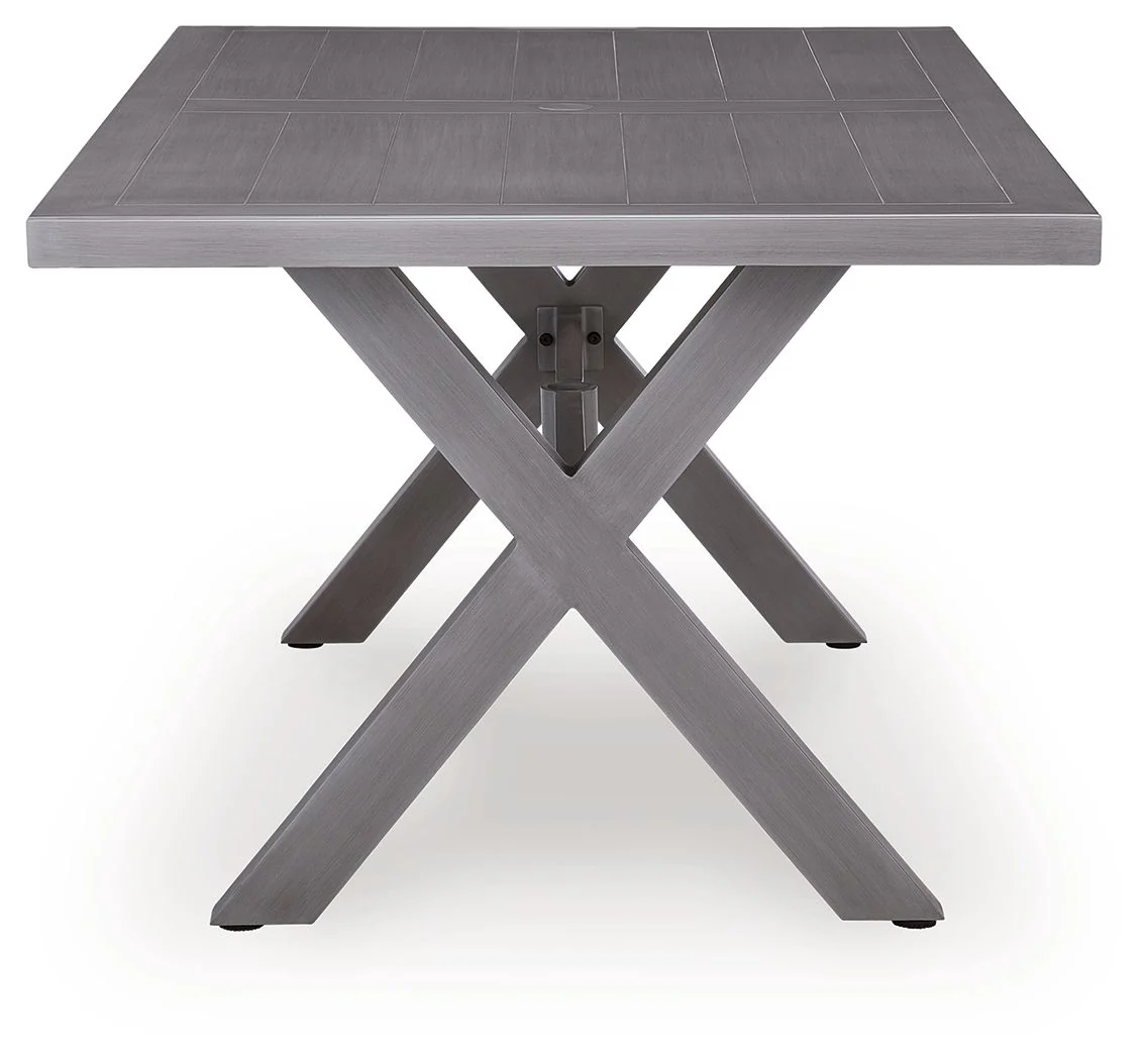 Half Moon Beach - Rectangular Dining Table With Umbrella Option - Gray - Image 2