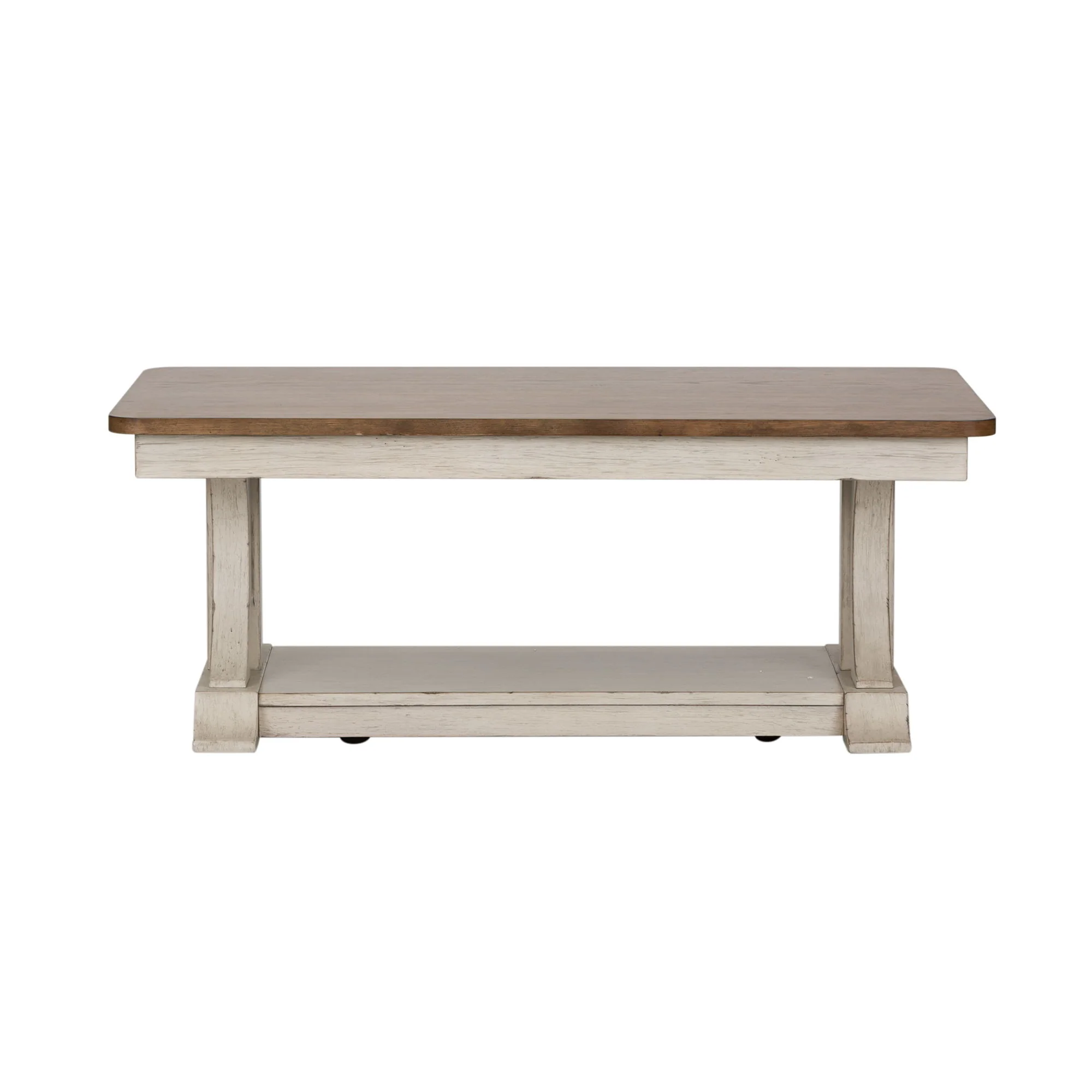 Farmhouse Reimagined - Rectangular Cocktail Table - Antique White / Chestnut Tops - Image 1