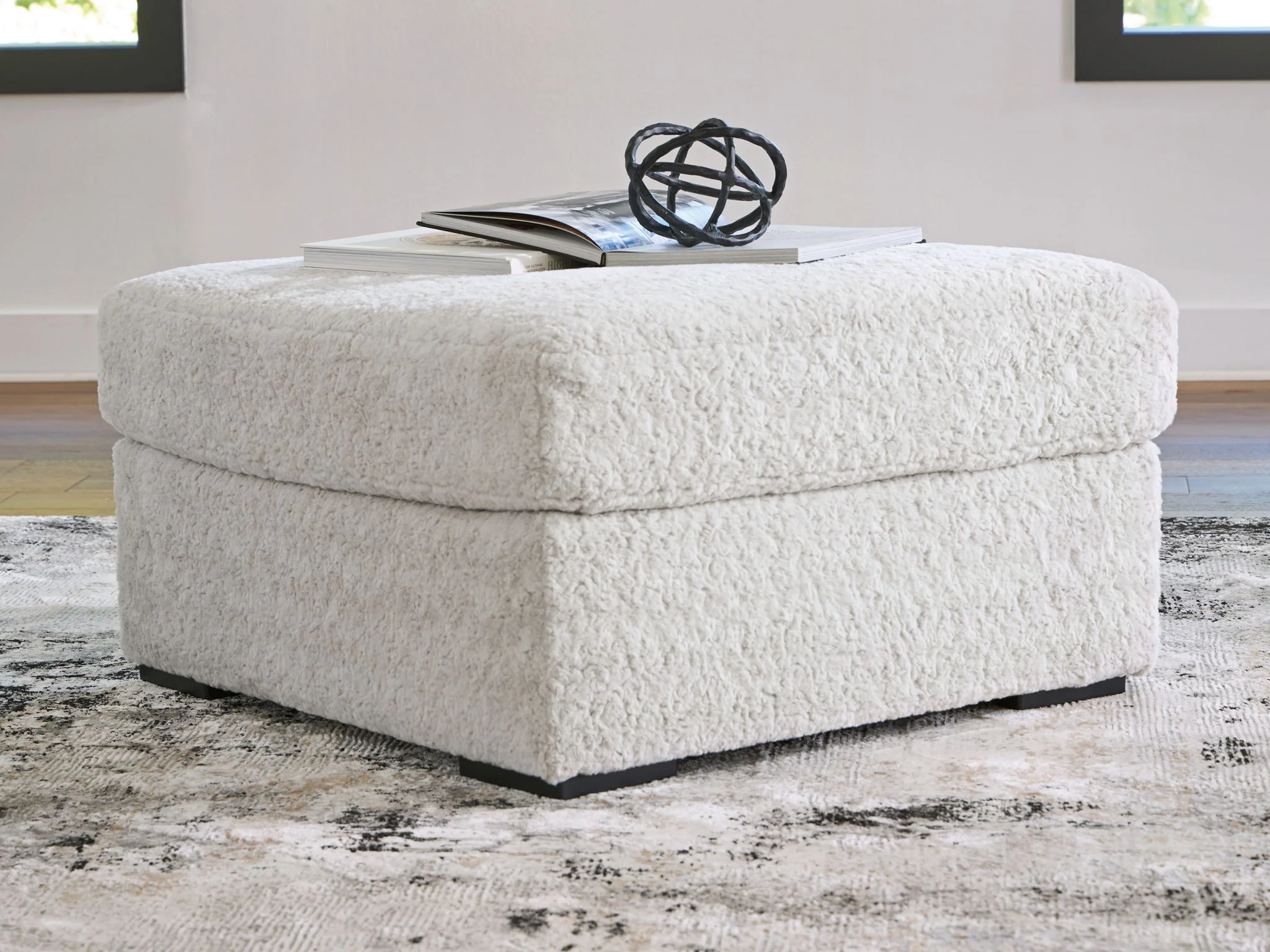Cuddle Plush - Oversized Accent Ottoman - Arctic - Image 2