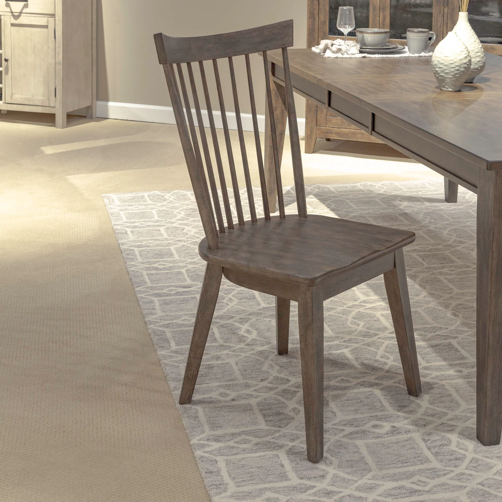 Midland Falls – Spindle Back Side Chair – Rustic Brown