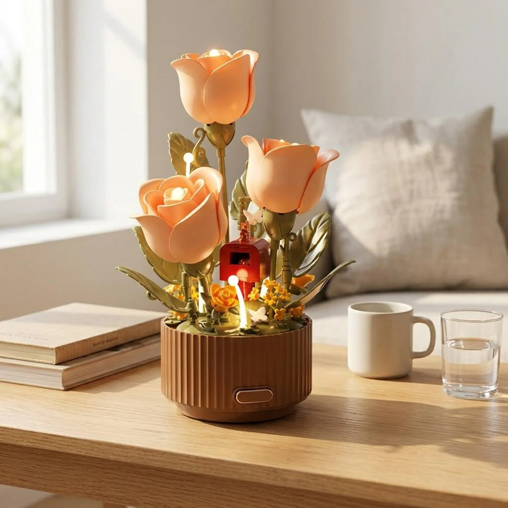 Interactive Blooming Rose Table Lamp - Image 1