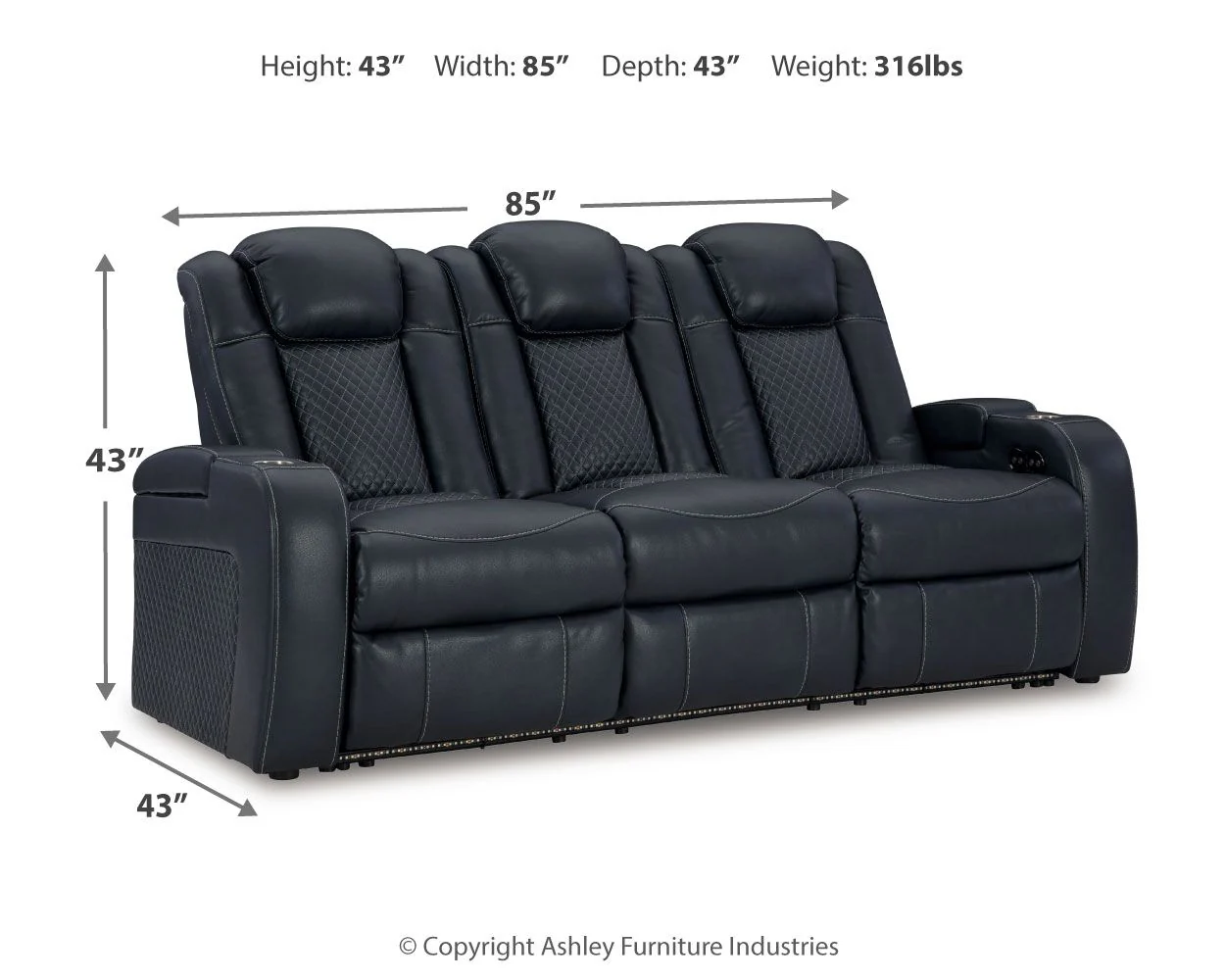 Fyne-dyme - Power Reclining Sofa With Adj Headrest - Image 3