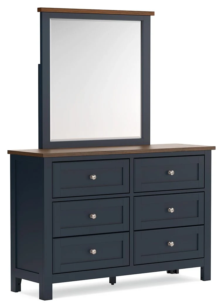 Landocken - Dresser and Mirror - Brown / Blue - Image 1