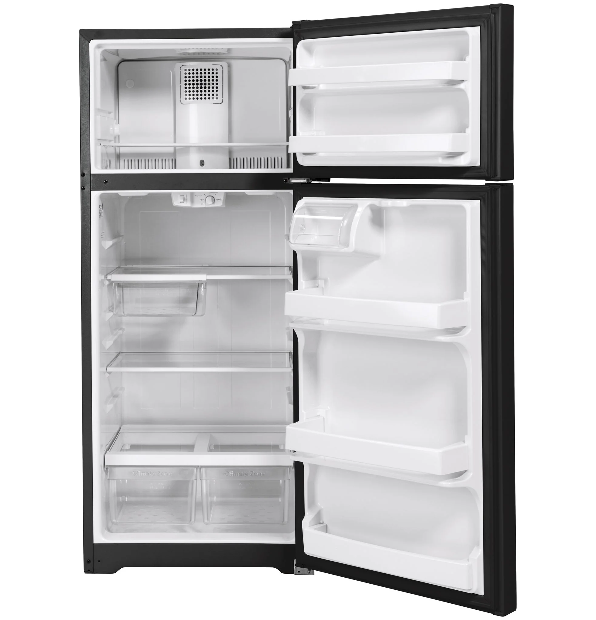 GE 17.5 Cubic Foot Top Mount Refrigerator - Black - Image 2