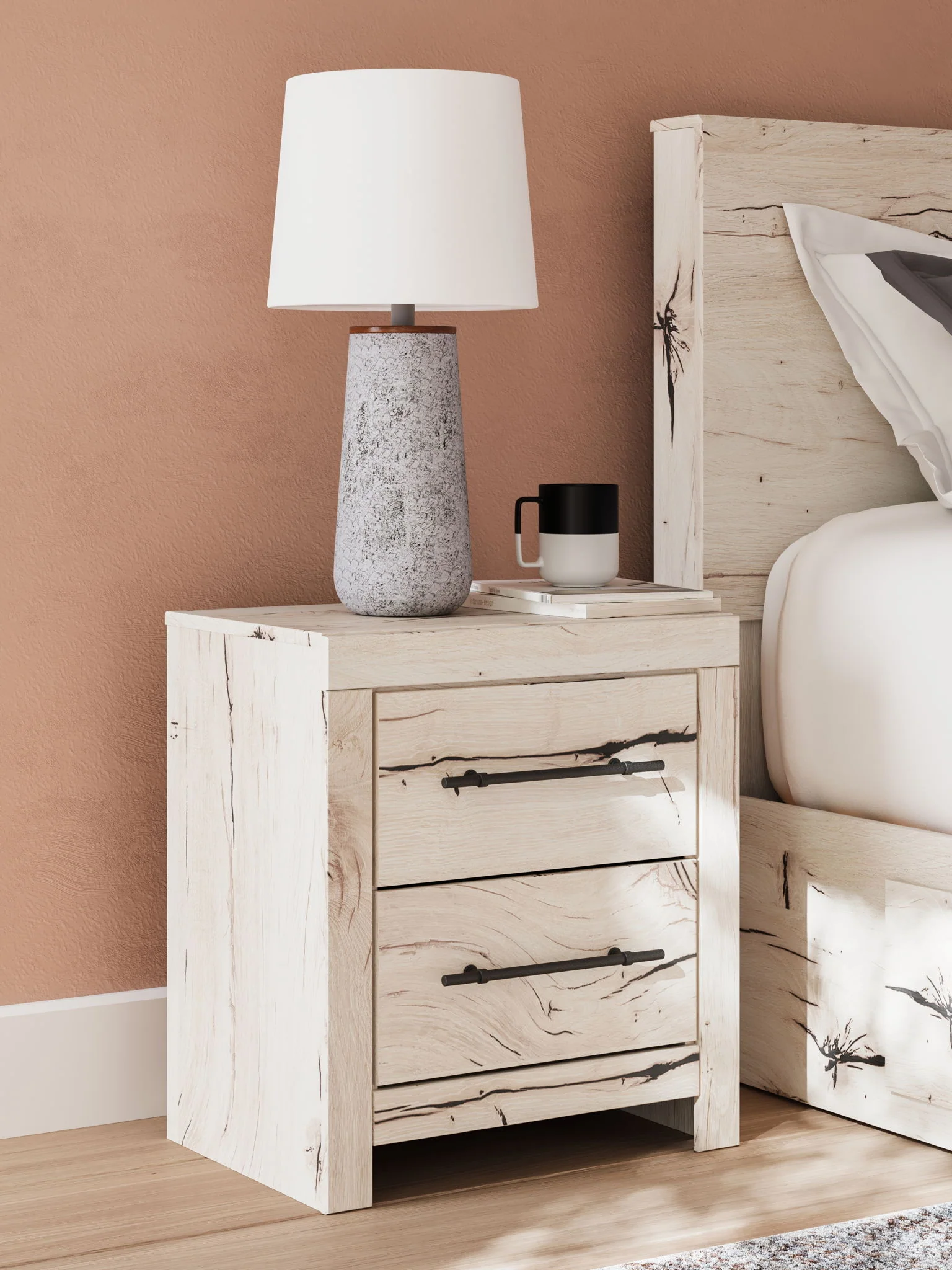 Lawroy - Two Drawer Night Stand - Light Natural - Image 1