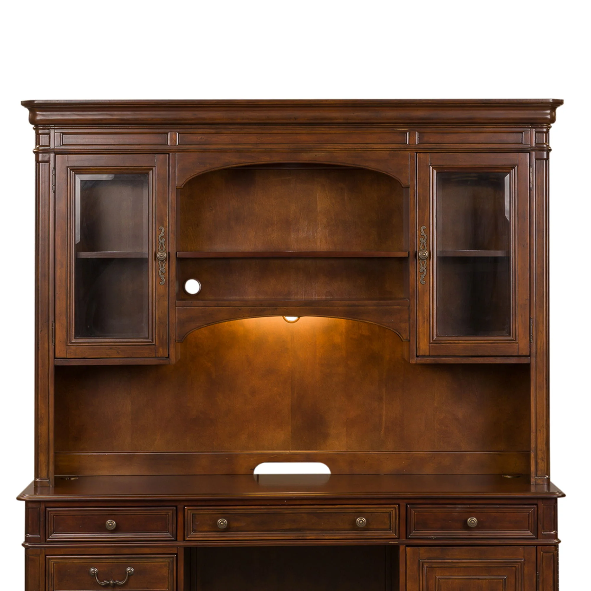 Brayton Manor – Jr Executive Credenza Hutch – Cognac