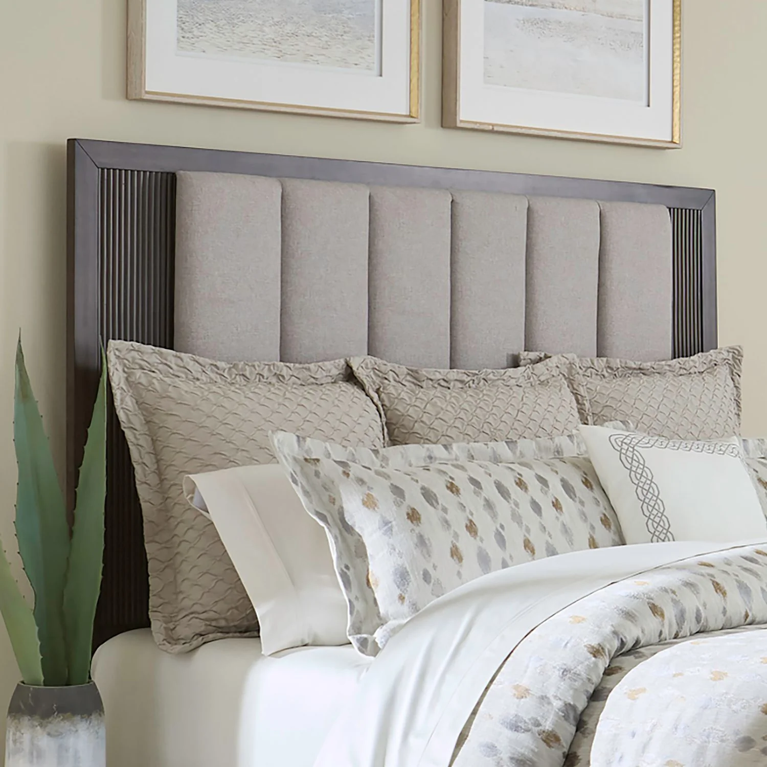 Modern Edge – Queen Upholstered Panel Headboard – Caffe
